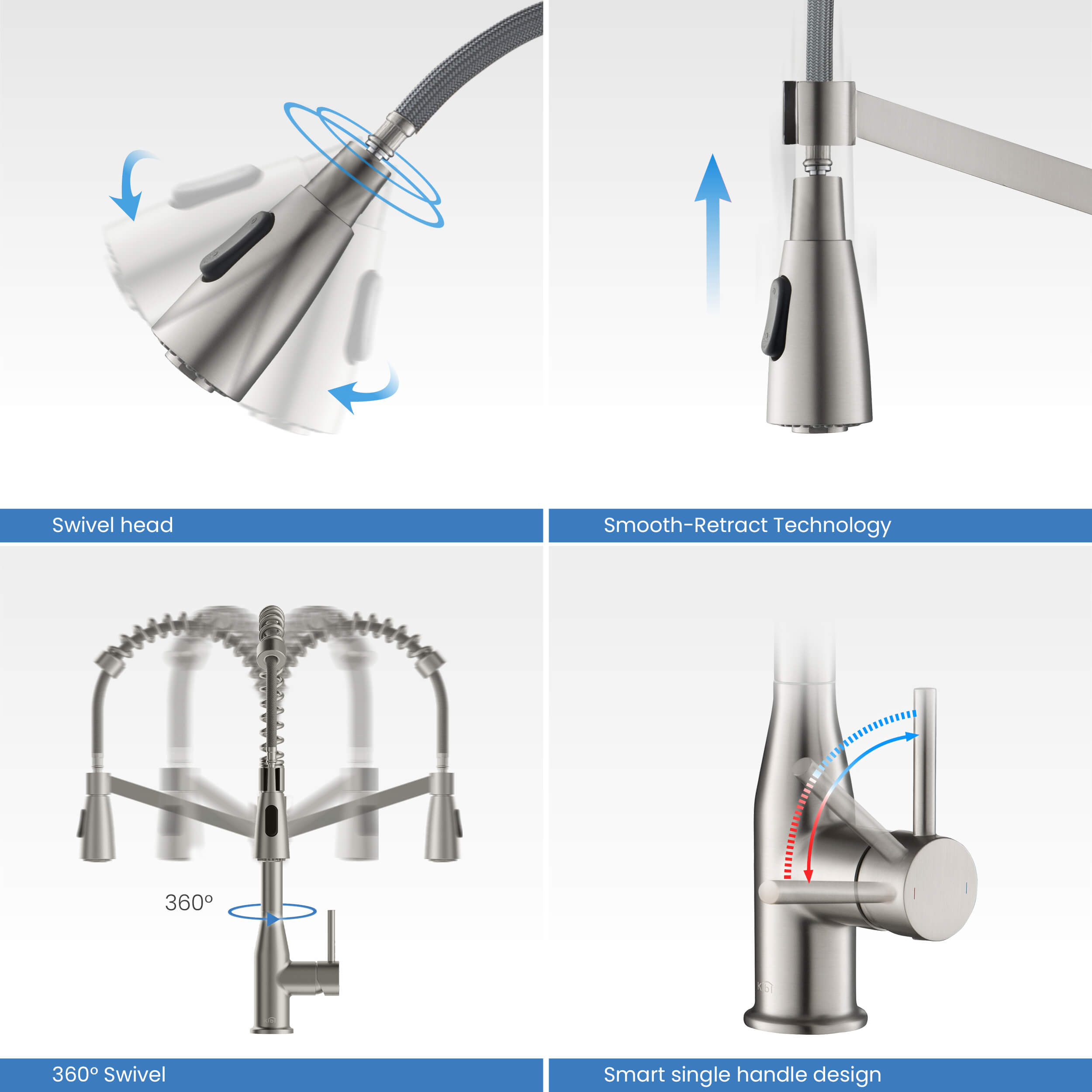 Largo Single Handle Commercial Style Kitchen Sink Faucet - KKF2006