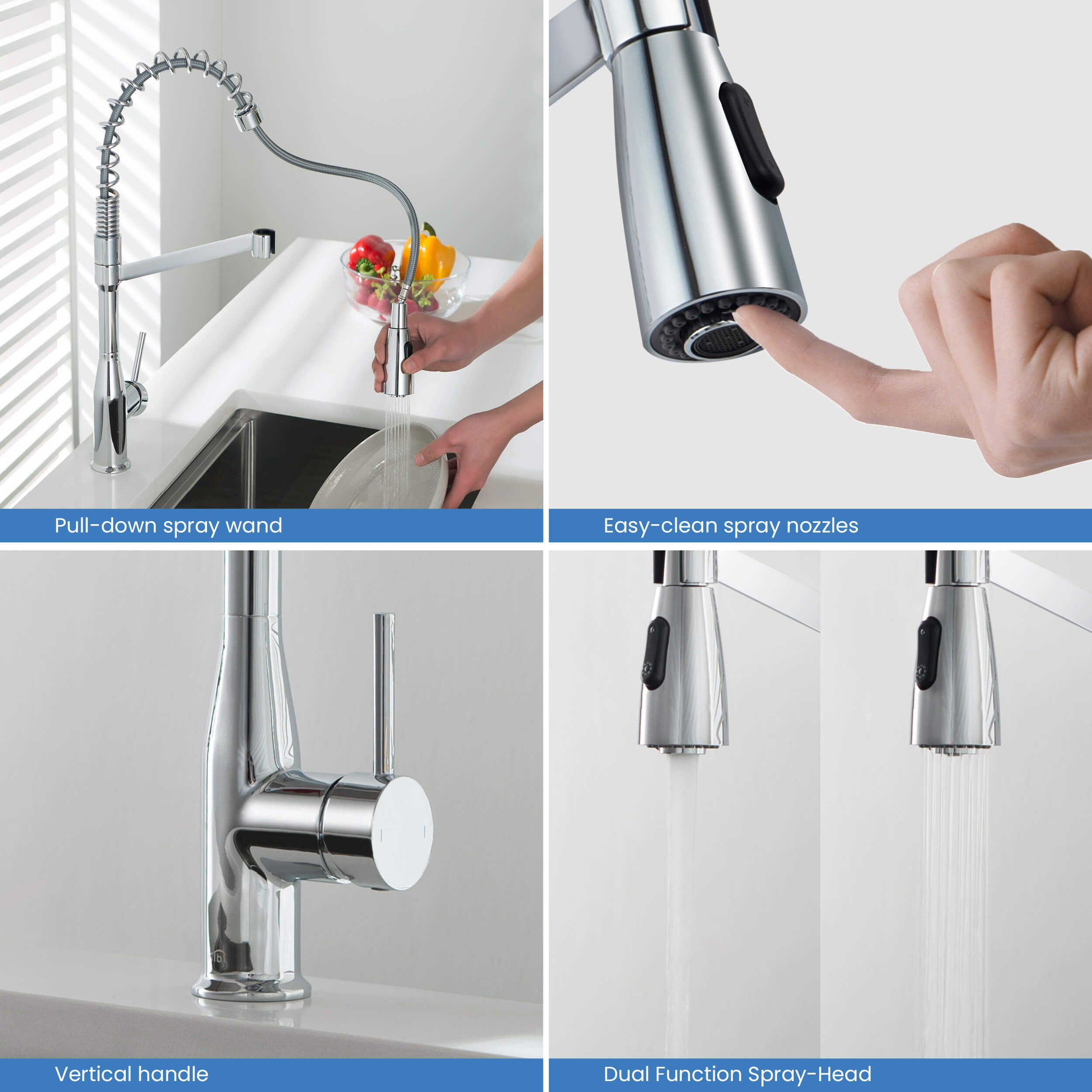 Largo Single Handle Commercial Style Kitchen Sink Faucet - KKF2006