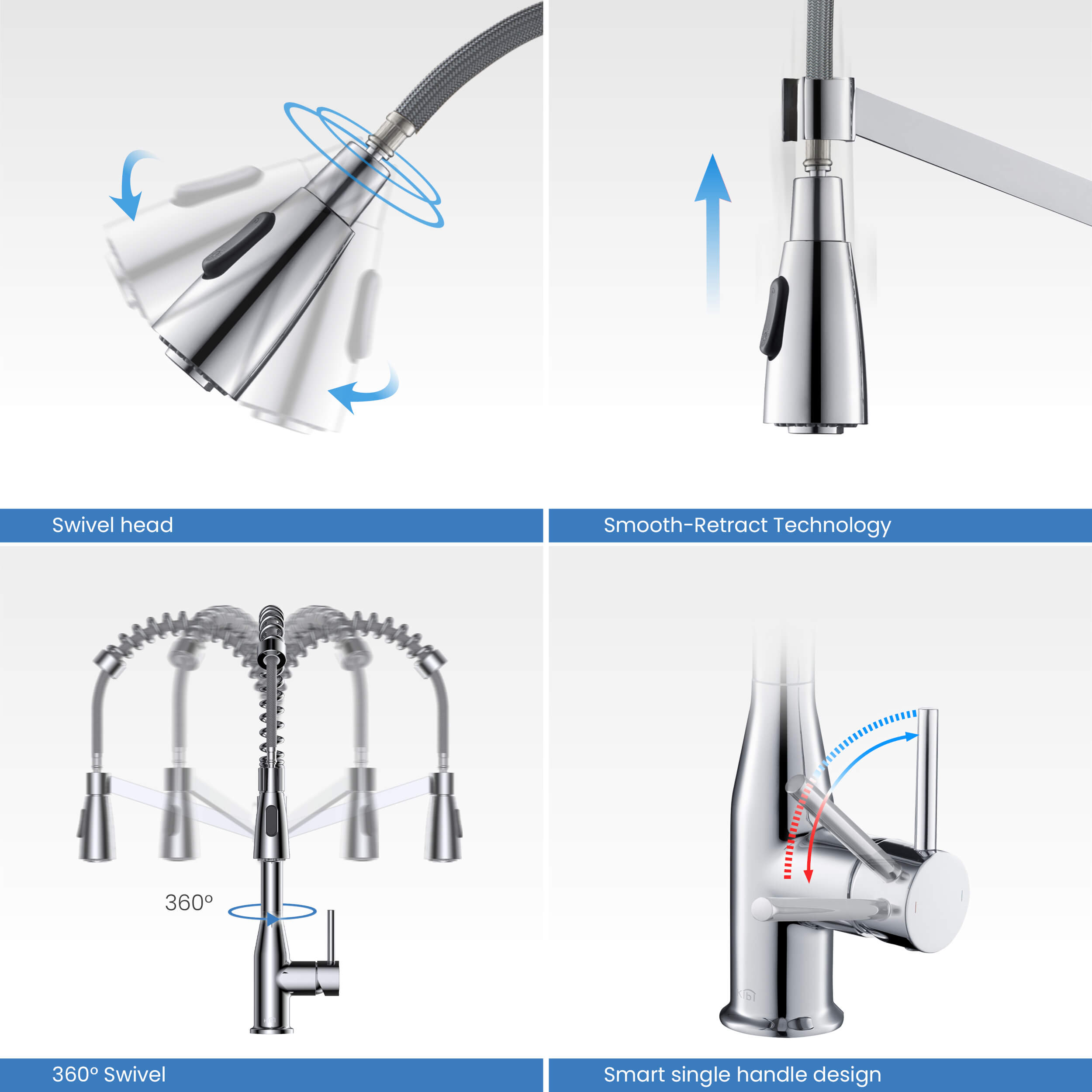 Largo Single Handle Commercial Style Kitchen Sink Faucet - KKF2006