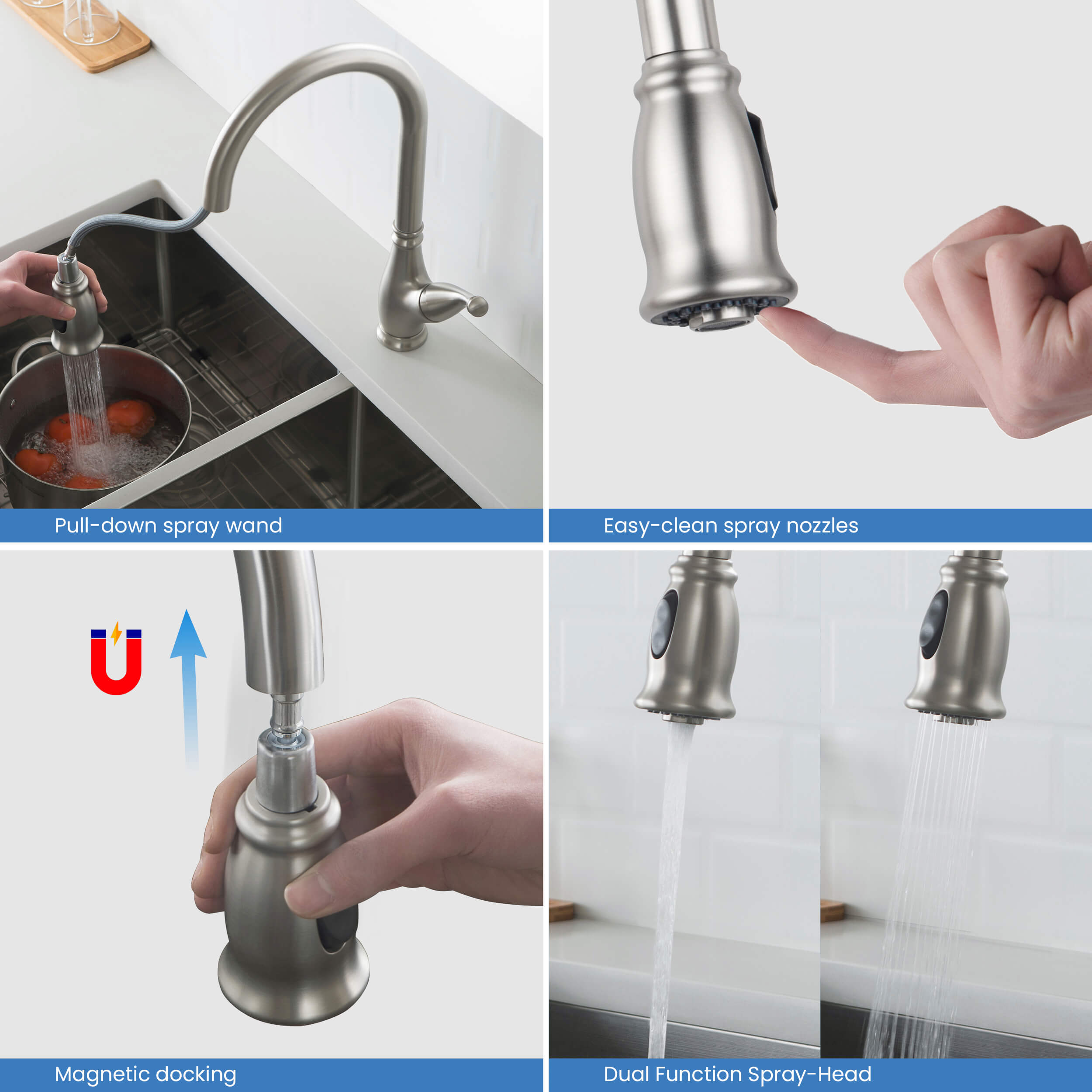 Summit Single Handle Pull Down Kitchen Sink Faucet - KKF2009