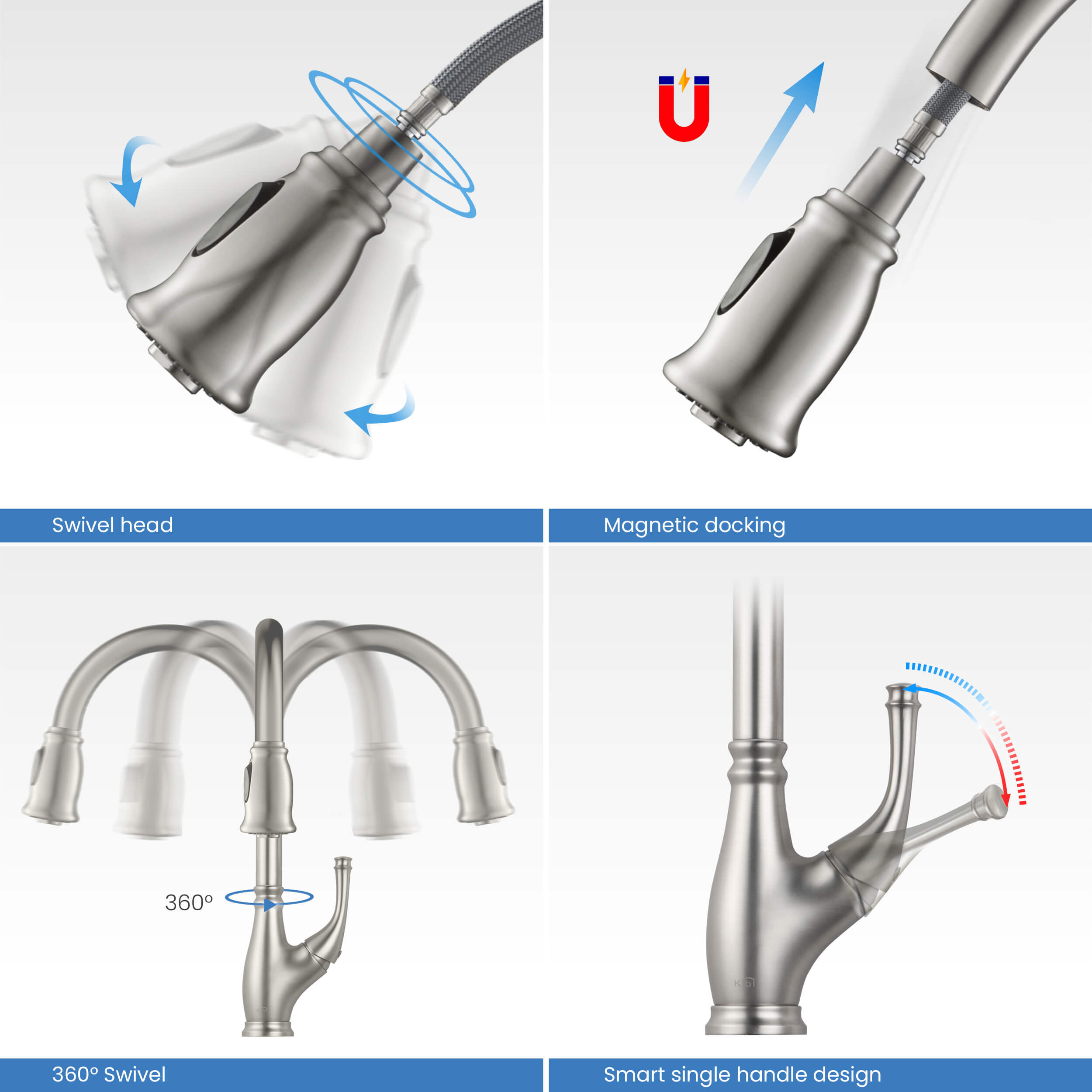 Summit Single Handle Pull Down Kitchen Sink Faucet - KKF2009
