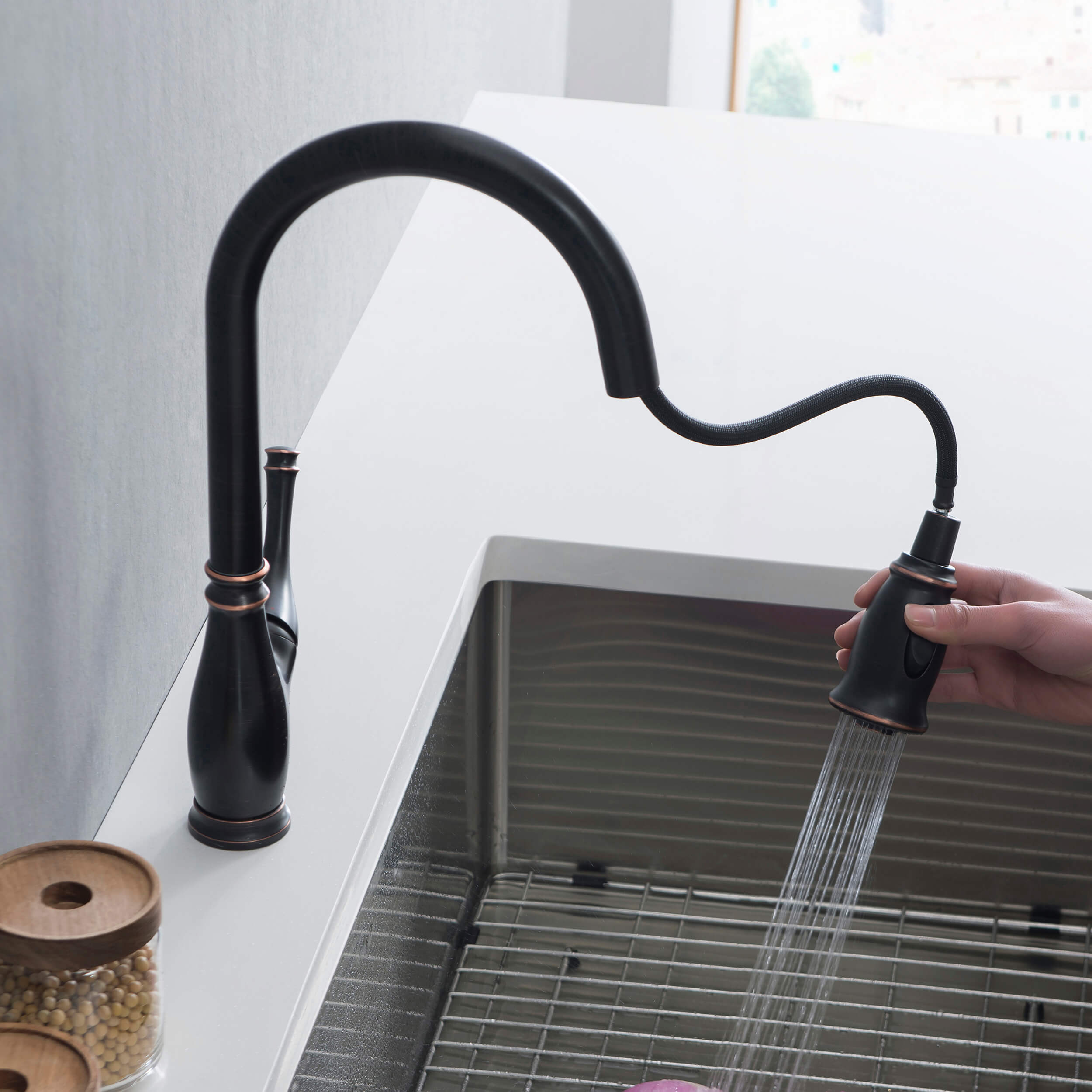 Summit Single Handle Pull Down Kitchen Sink Faucet - KKF2009
