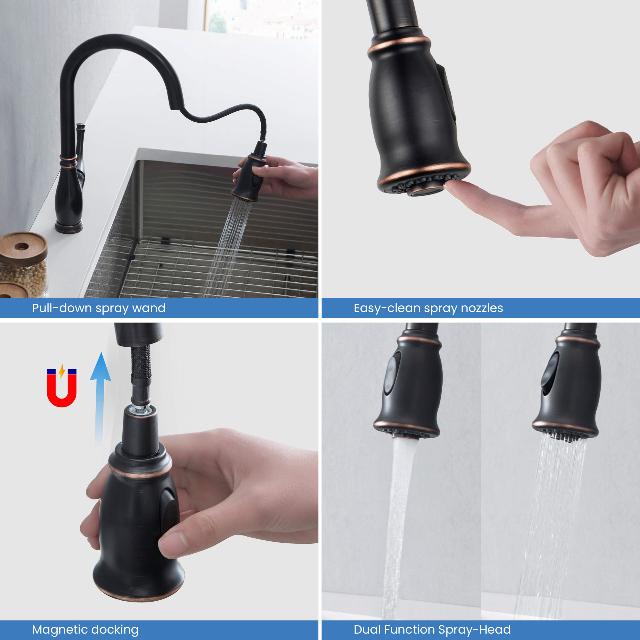 Summit Single Handle Pull Down Kitchen Sink Faucet - KKF2009