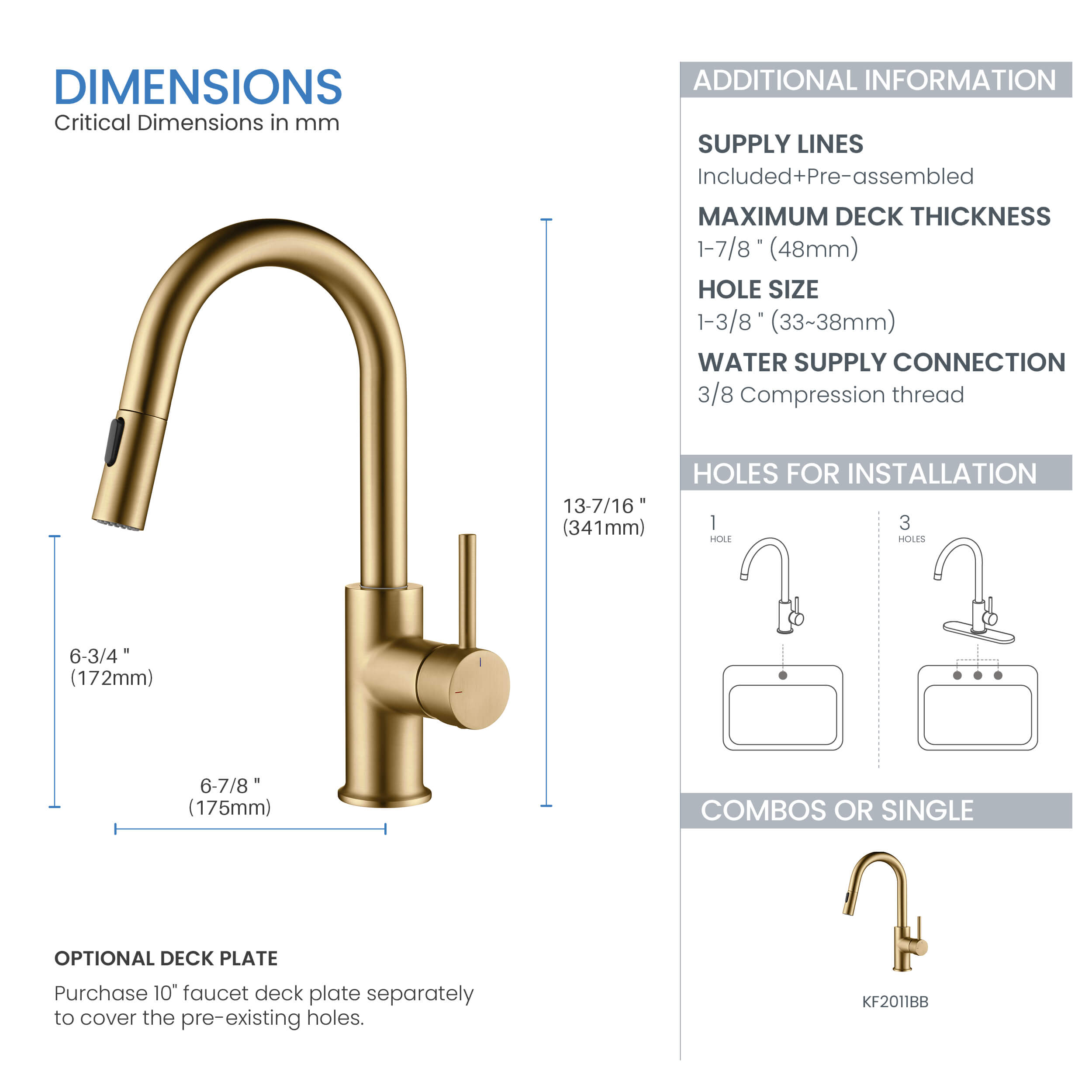 Circular Single Handle Pull Down Kitchen & Bar Sink Faucet - KKF2011