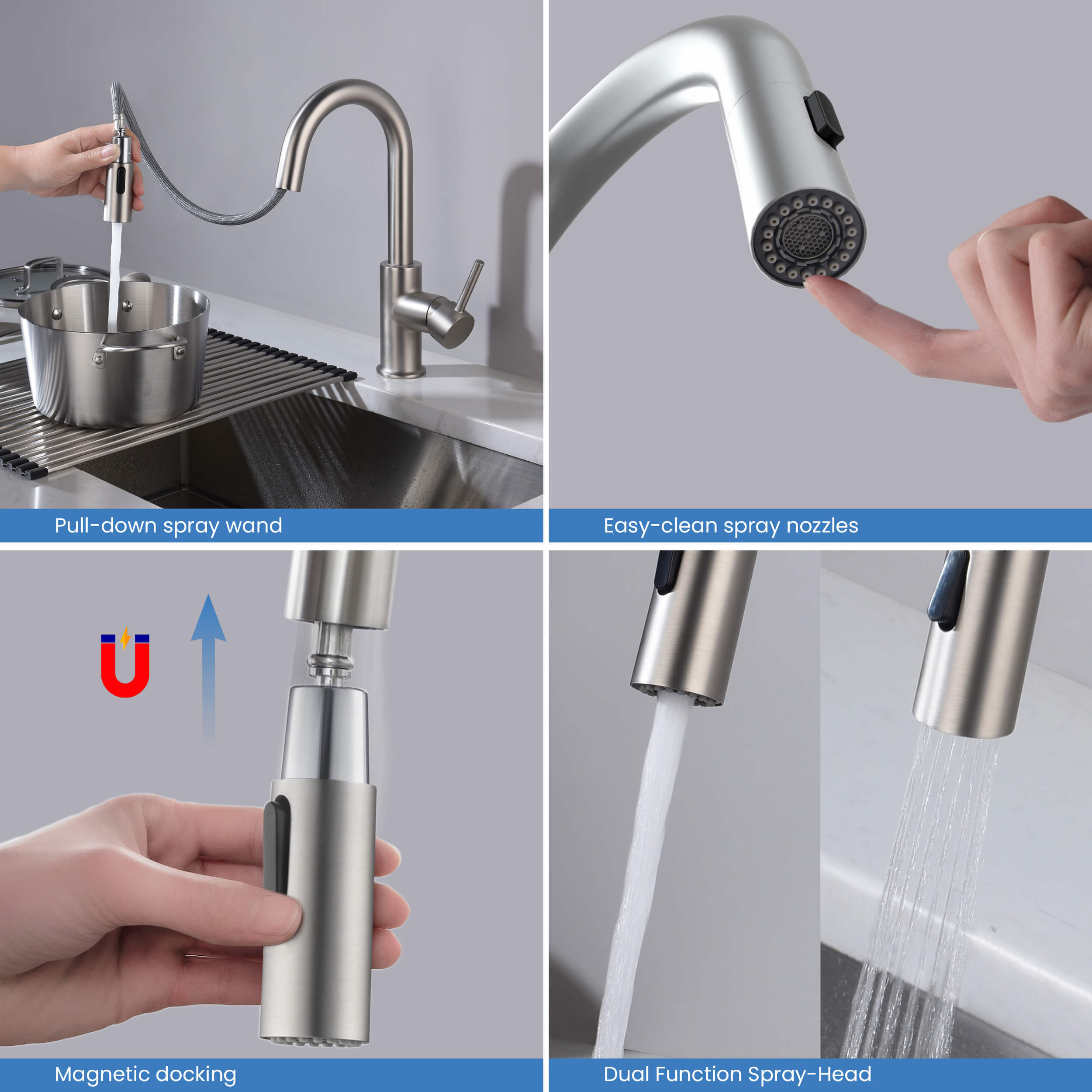 Circular Single Handle Pull Down Kitchen & Bar Sink Faucet - KKF2011
