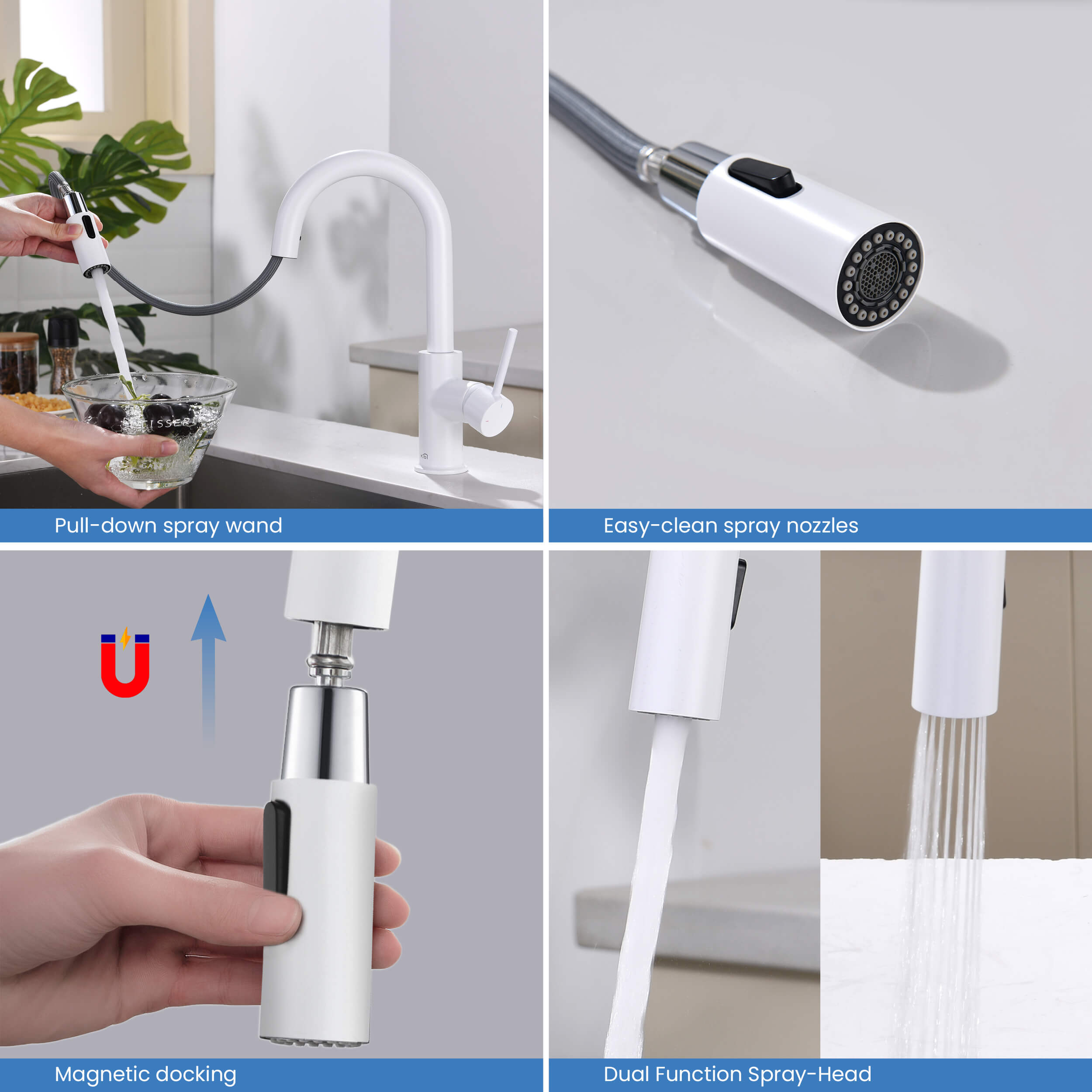 Circular Single Handle Pull Down Kitchen & Bar Sink Faucet - KKF2011