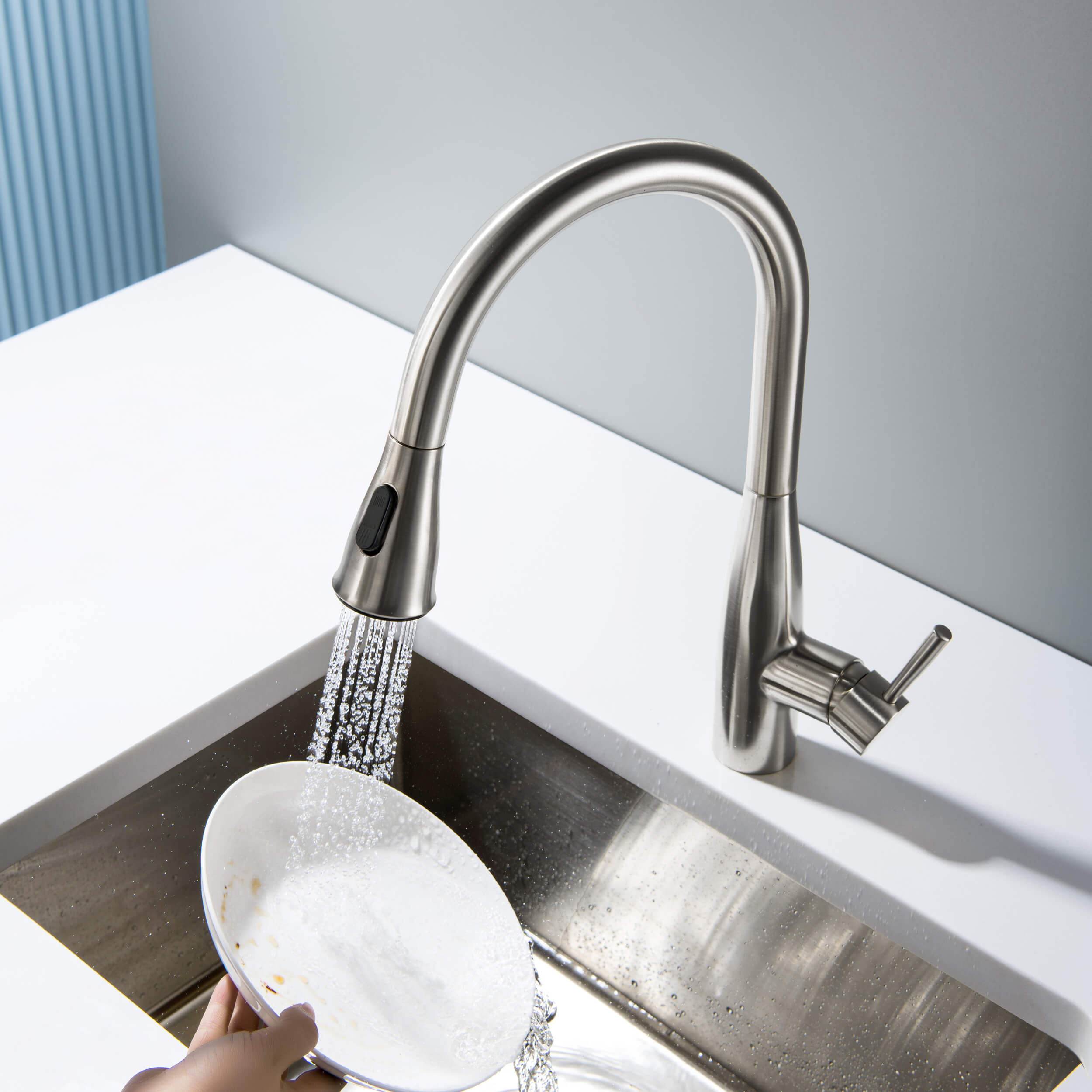 Bari-T Single Handle Pull Down Kitchen Sink Faucet - KKF2016