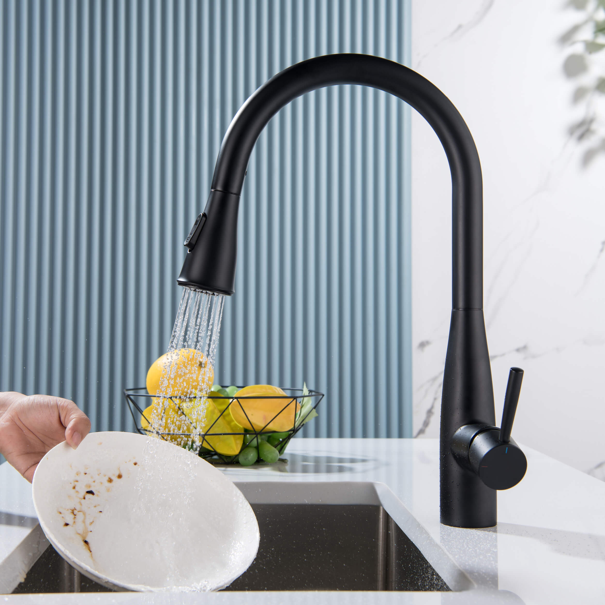 Bari-T Single Handle Pull Down Kitchen Sink Faucet - KKF2016