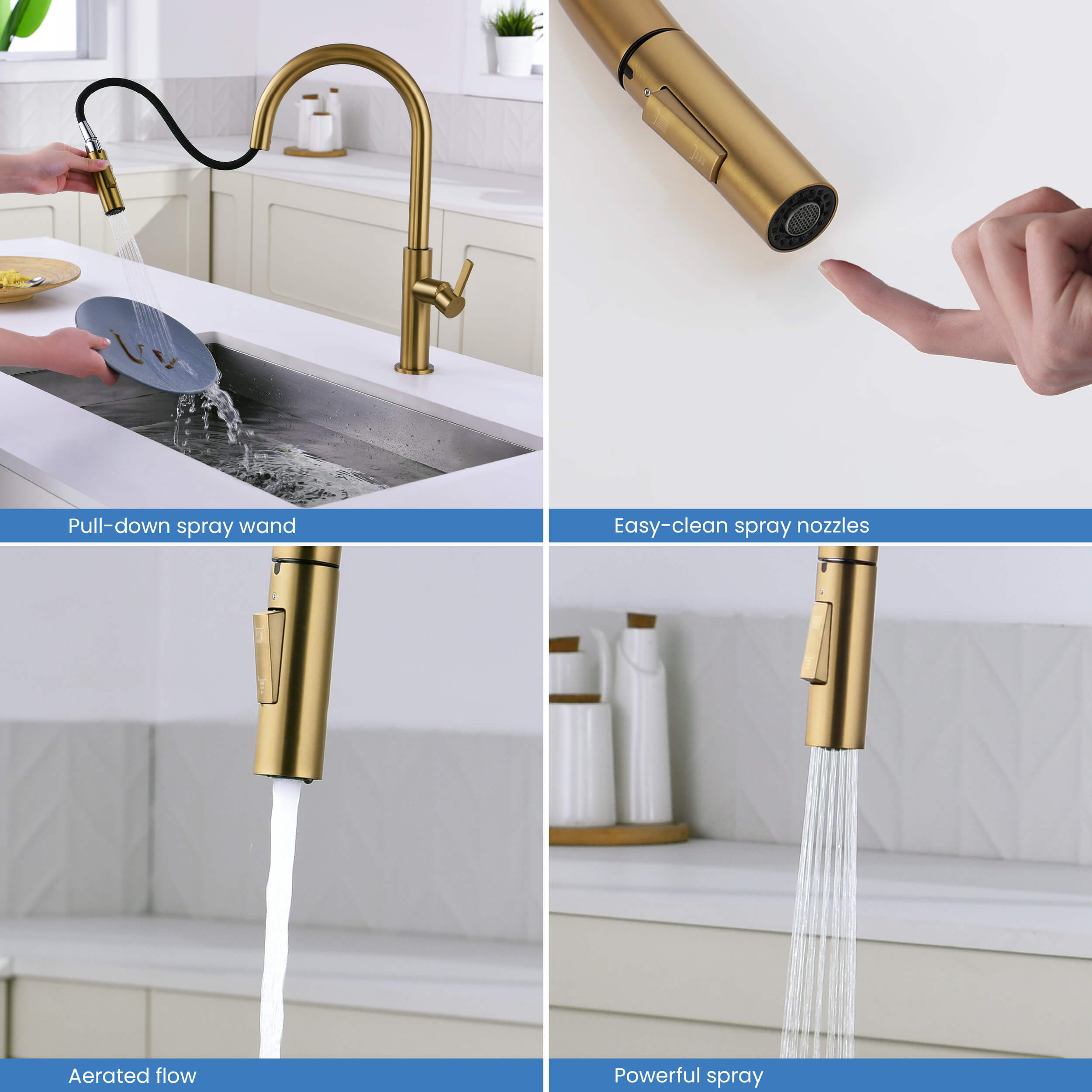 Novo Single Handle Pull Down Kitchen Faucet - KKF2019