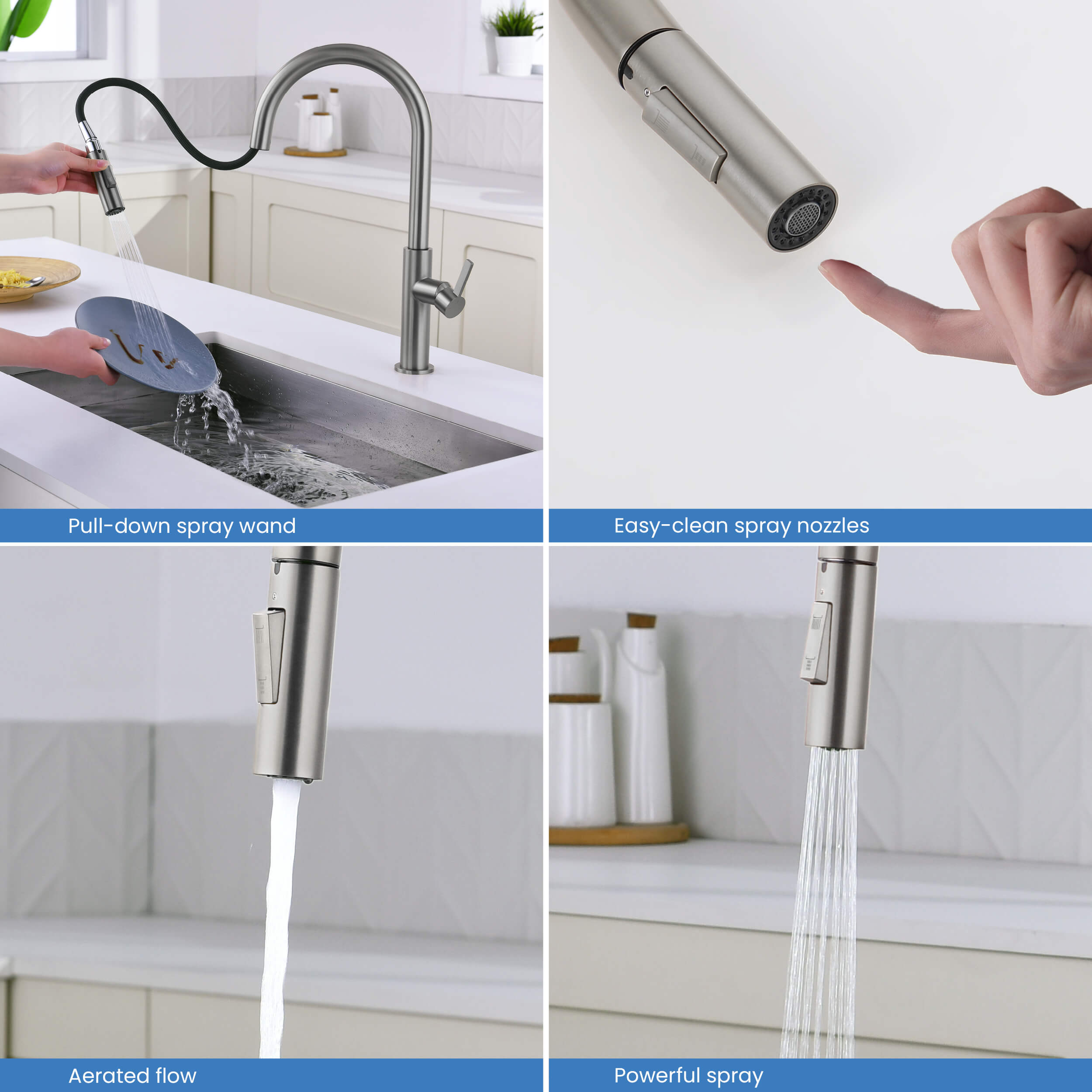 Novo Single Handle Pull Down Kitchen Faucet - KKF2019