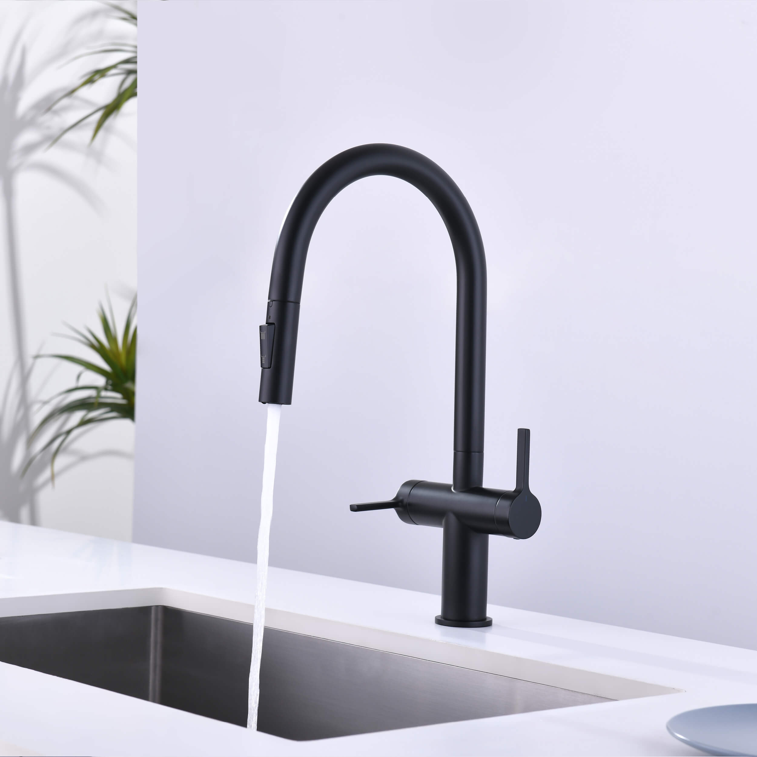Novo Single Hole Two Handle Pull Down Kitchen Faucet - KKF2020
