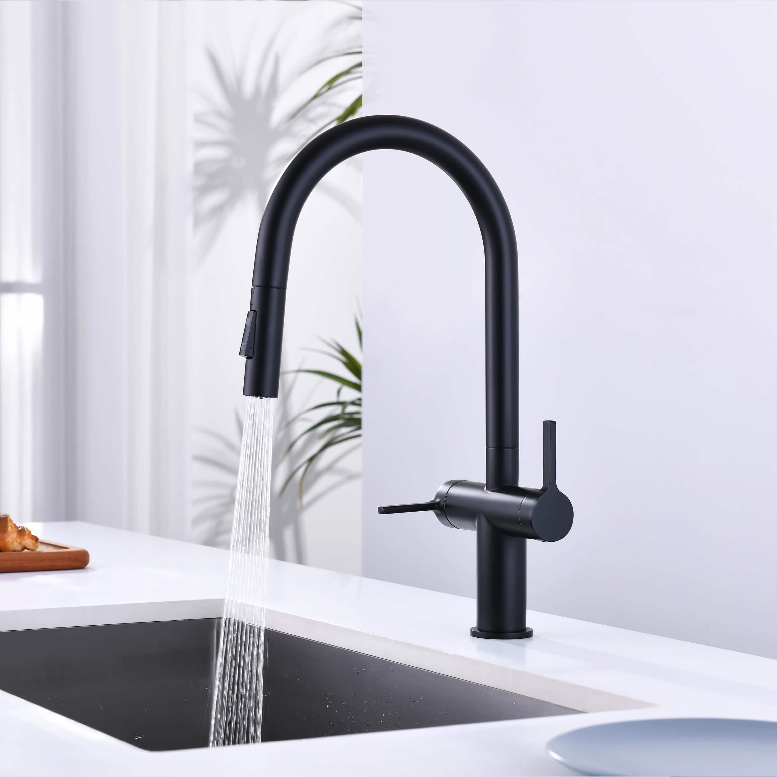 Novo Single Hole Two Handle Pull Down Kitchen Faucet - KKF2020