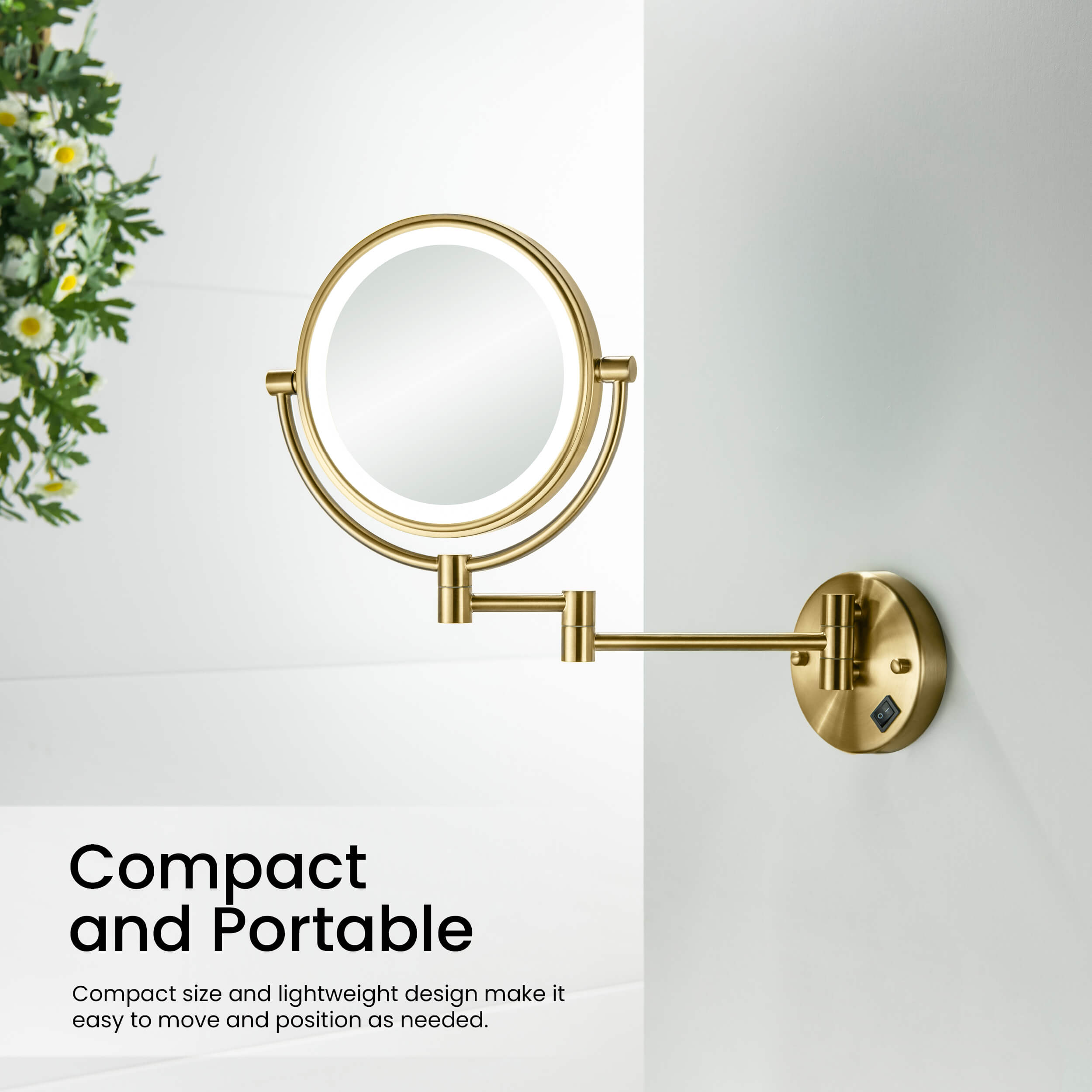 Circular LED Wall Mount Magnifying Makeup Mirror KMM101