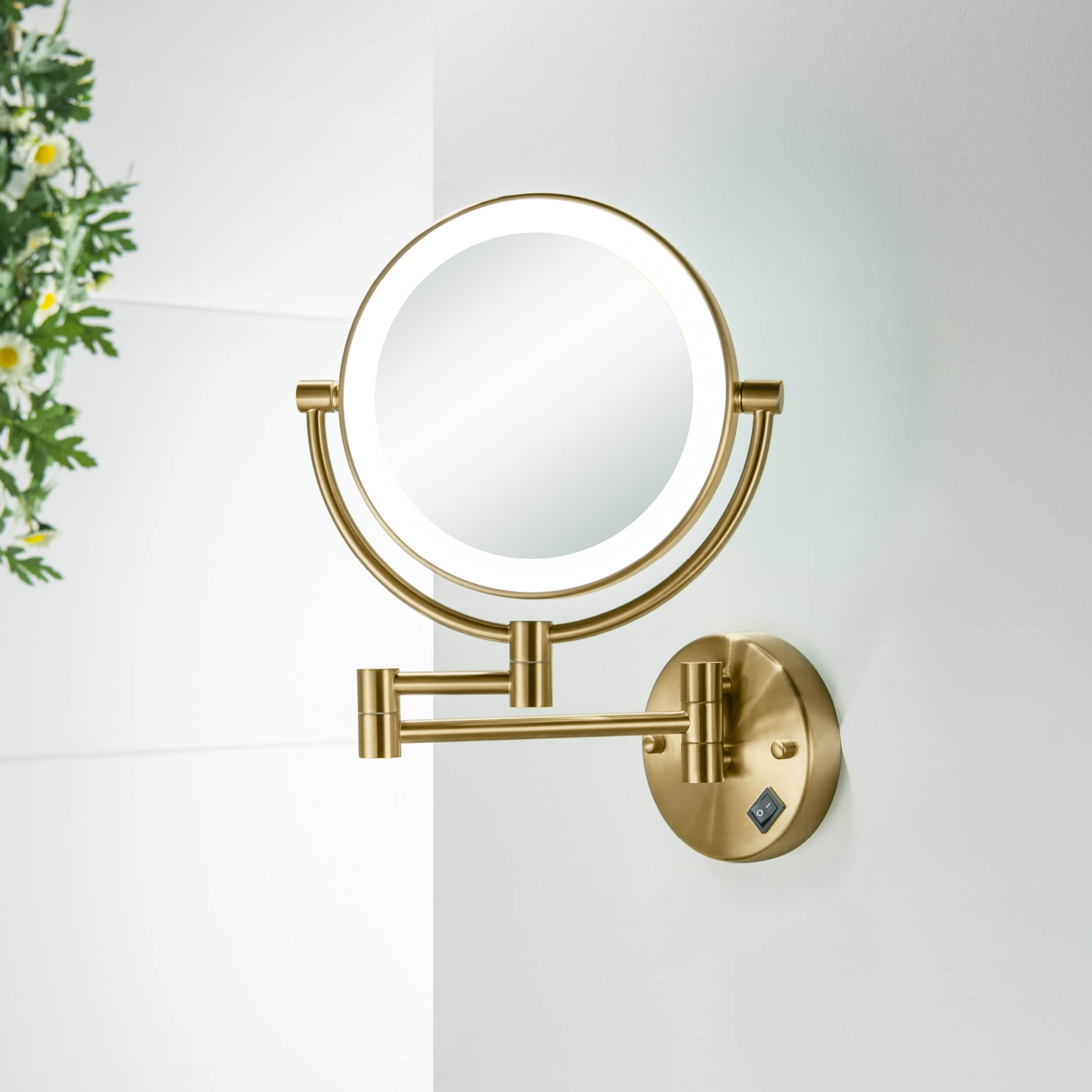 Circular LED Wall Mount Magnifying Makeup Mirror KMM101
