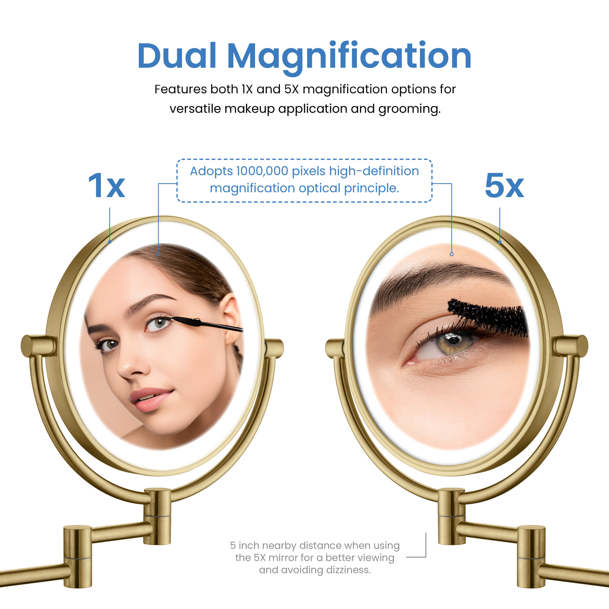 Circular LED Wall Mount Magnifying Makeup Mirror KMM101