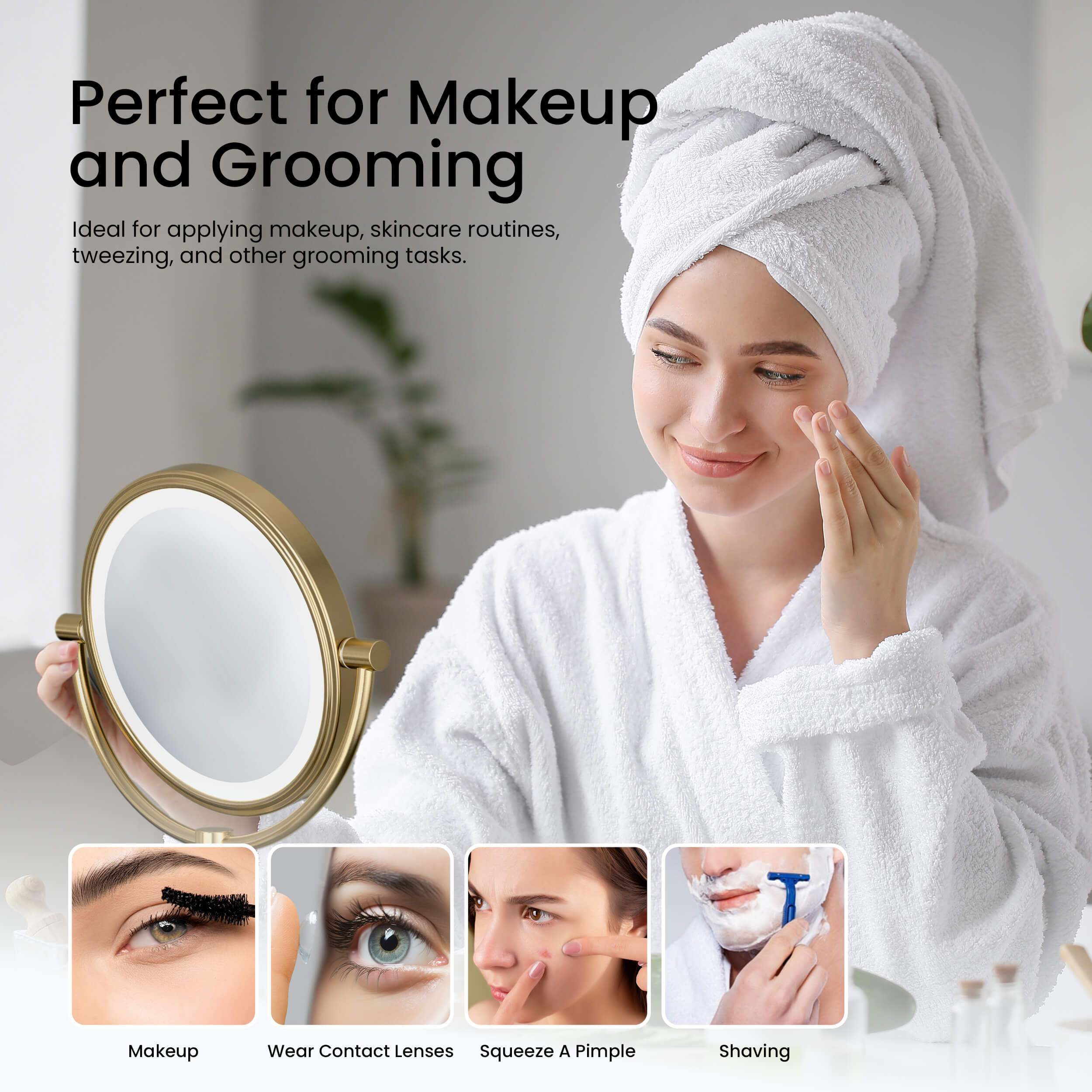 Circular LED Wall Mount Magnifying Makeup Mirror KMM101