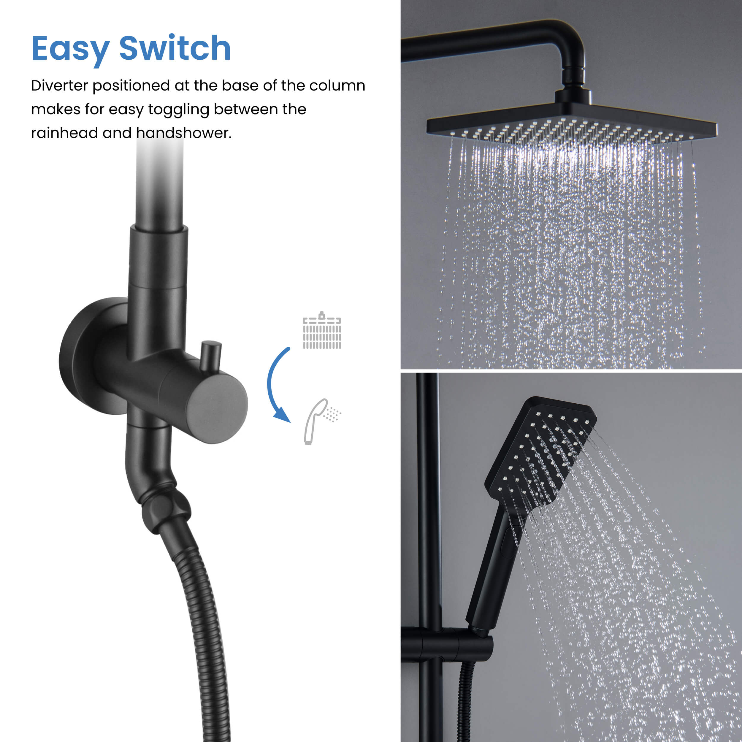 Cube Shower Column with Dual Function Shower Head KSC402