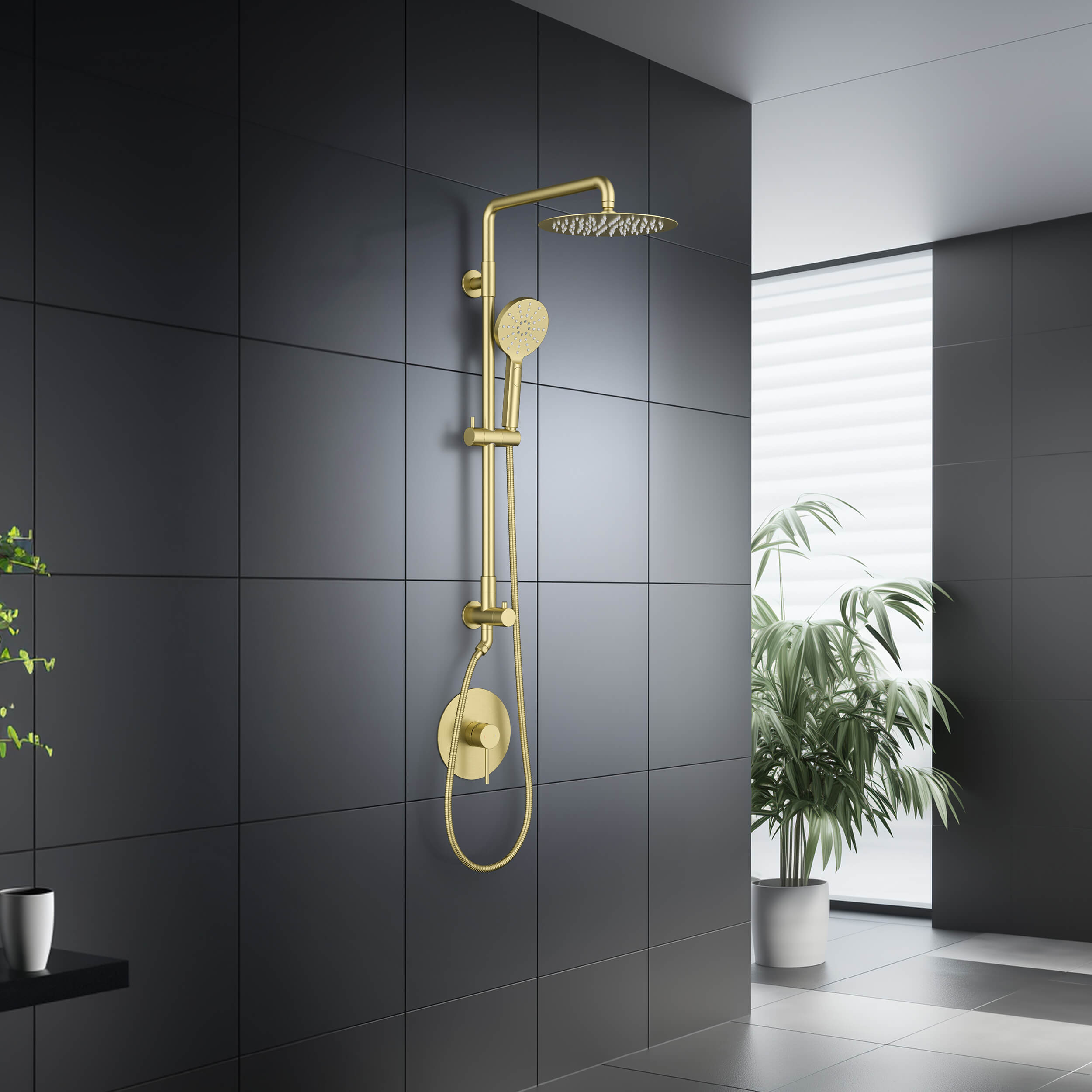 Circular Pressure Balanced 2-Function Shower Column with Rough In Valve KSC403