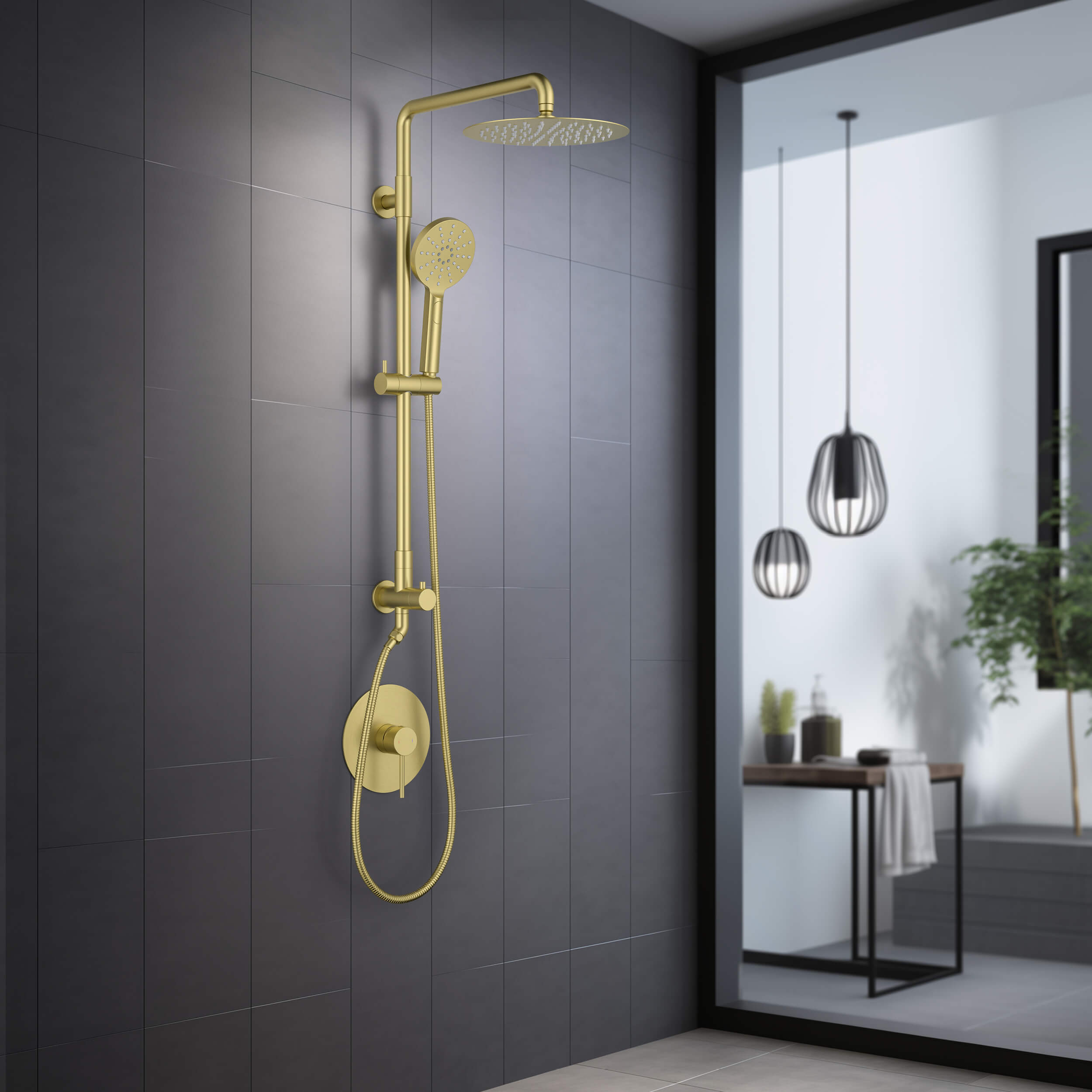 Circular Pressure Balanced 2-Function Shower Column with Rough In Valve KSC403
