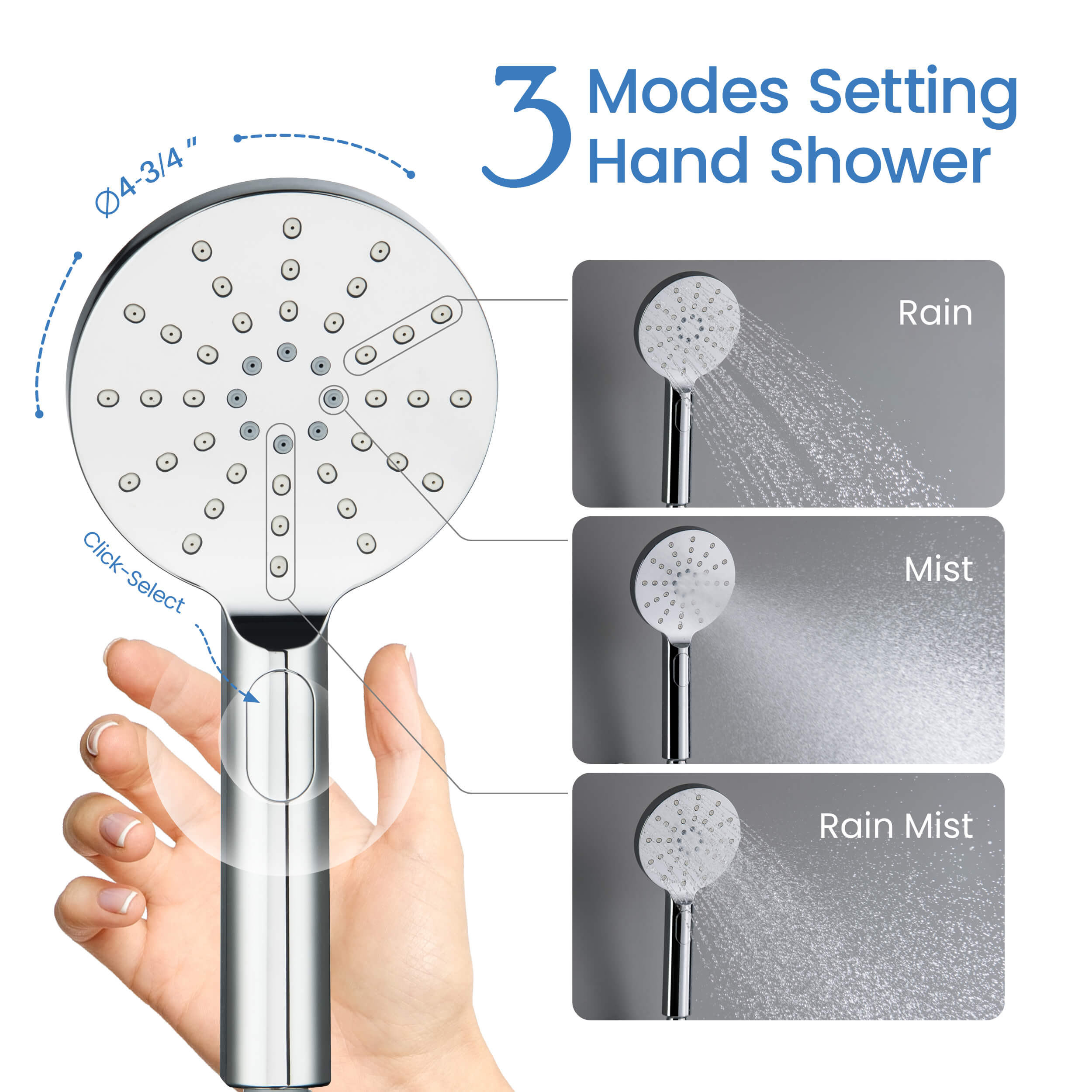 Circular Pressure Balanced 2-Function Shower Column with Rough In Valve KSC403