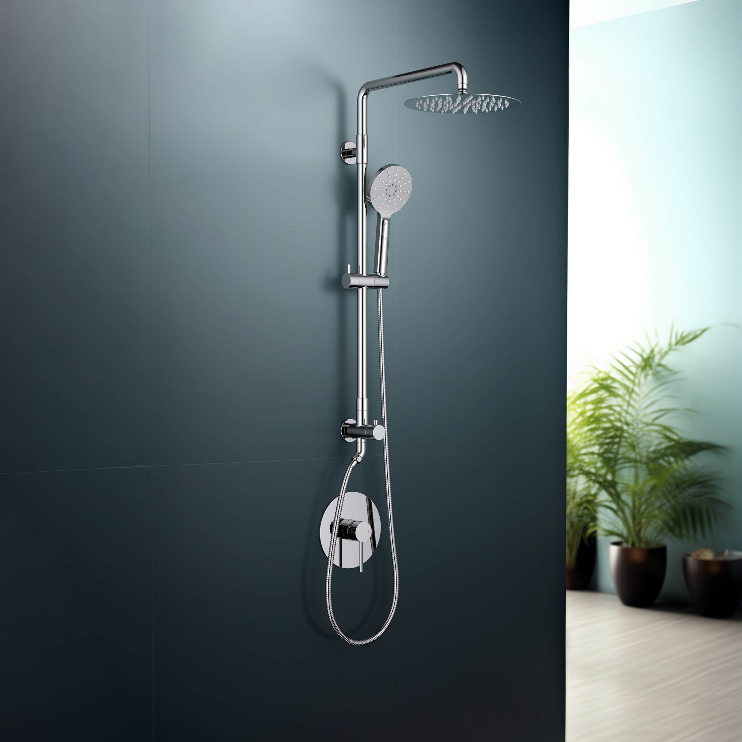 Circular Pressure Balanced 2-Function Shower Column with Rough In Valve KSC403