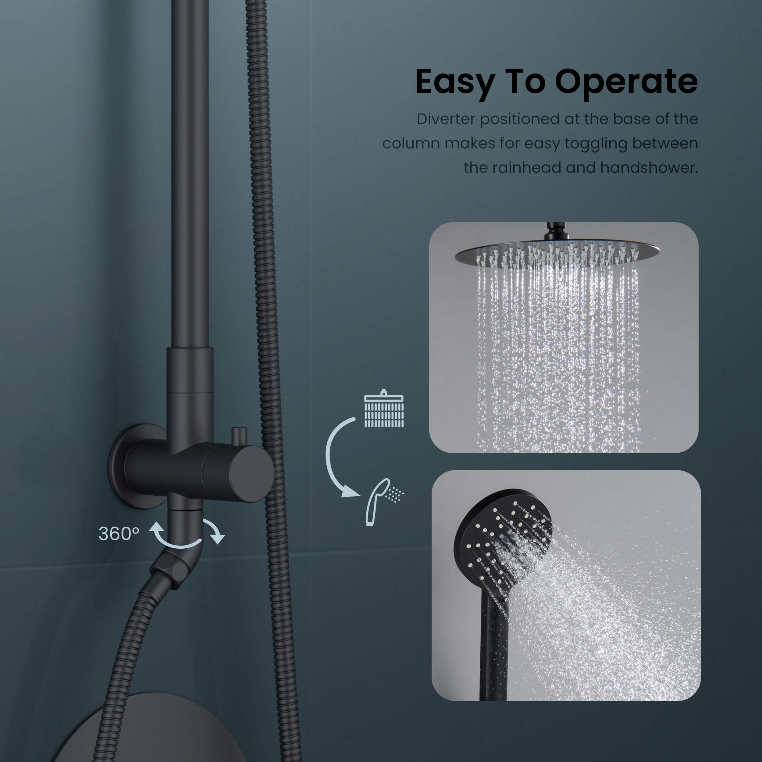 Circular Pressure Balanced 2-Function Shower Column with Rough In Valve KSC403