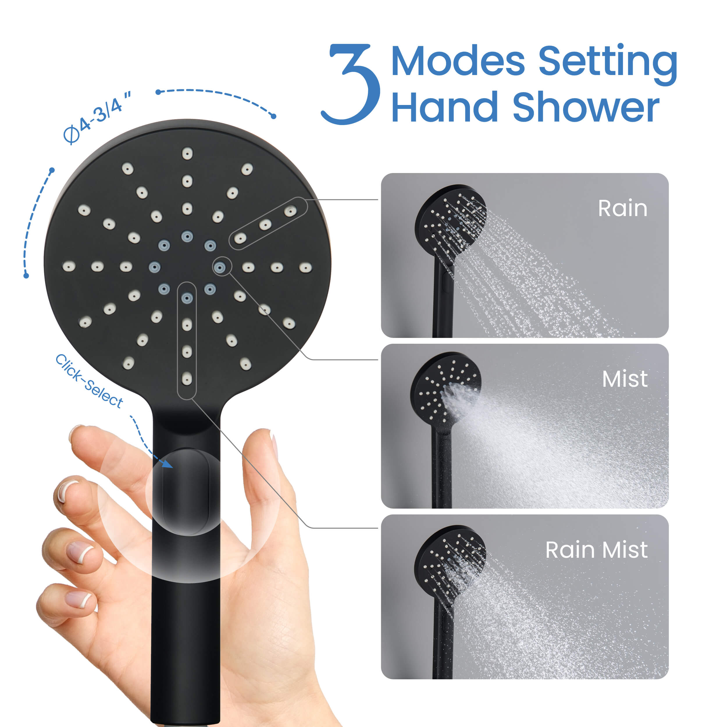 Circular Pressure Balanced 2-Function Shower Column with Rough In Valve KSC403