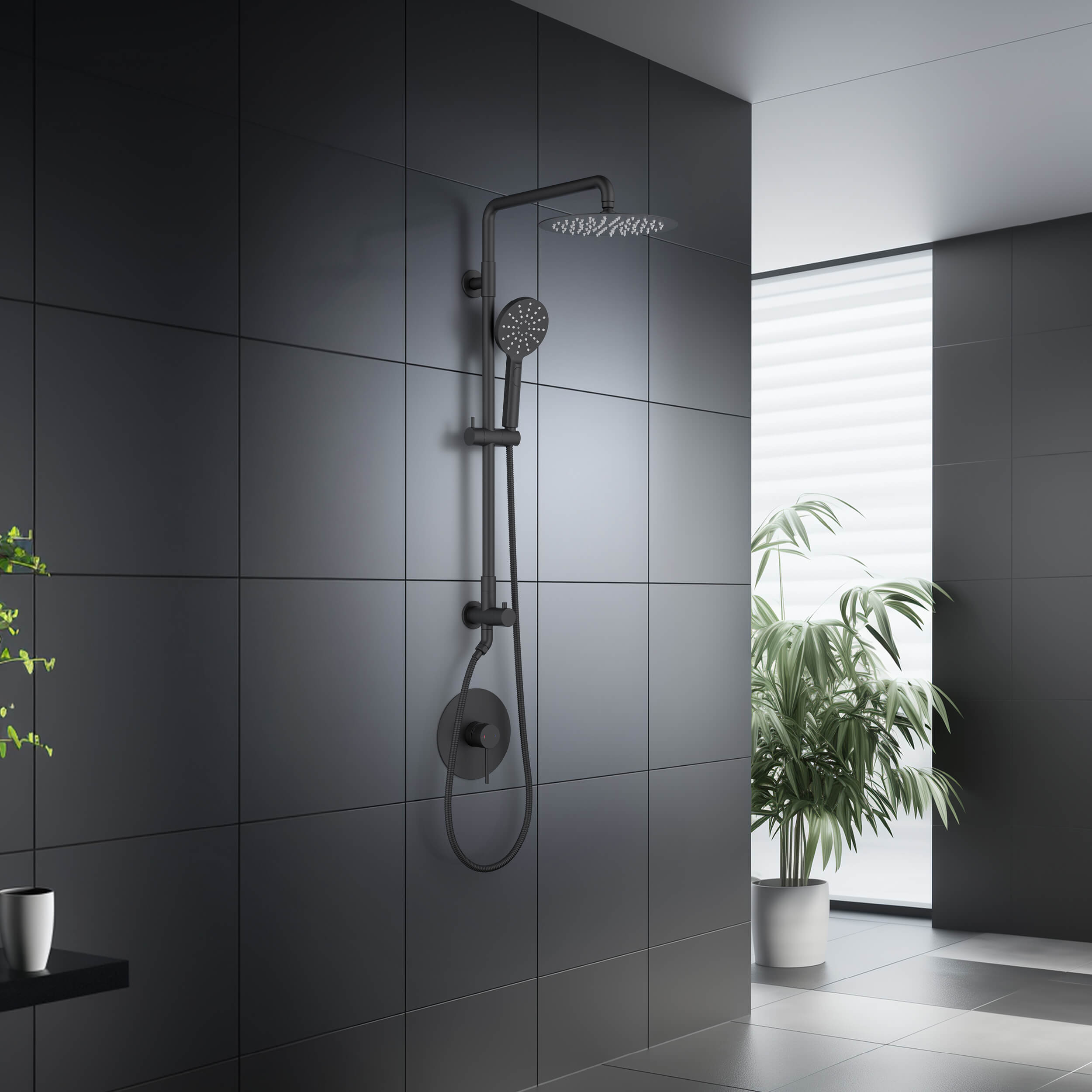 Circular Pressure Balanced 2-Function Shower Column with Rough In Valve KSC403