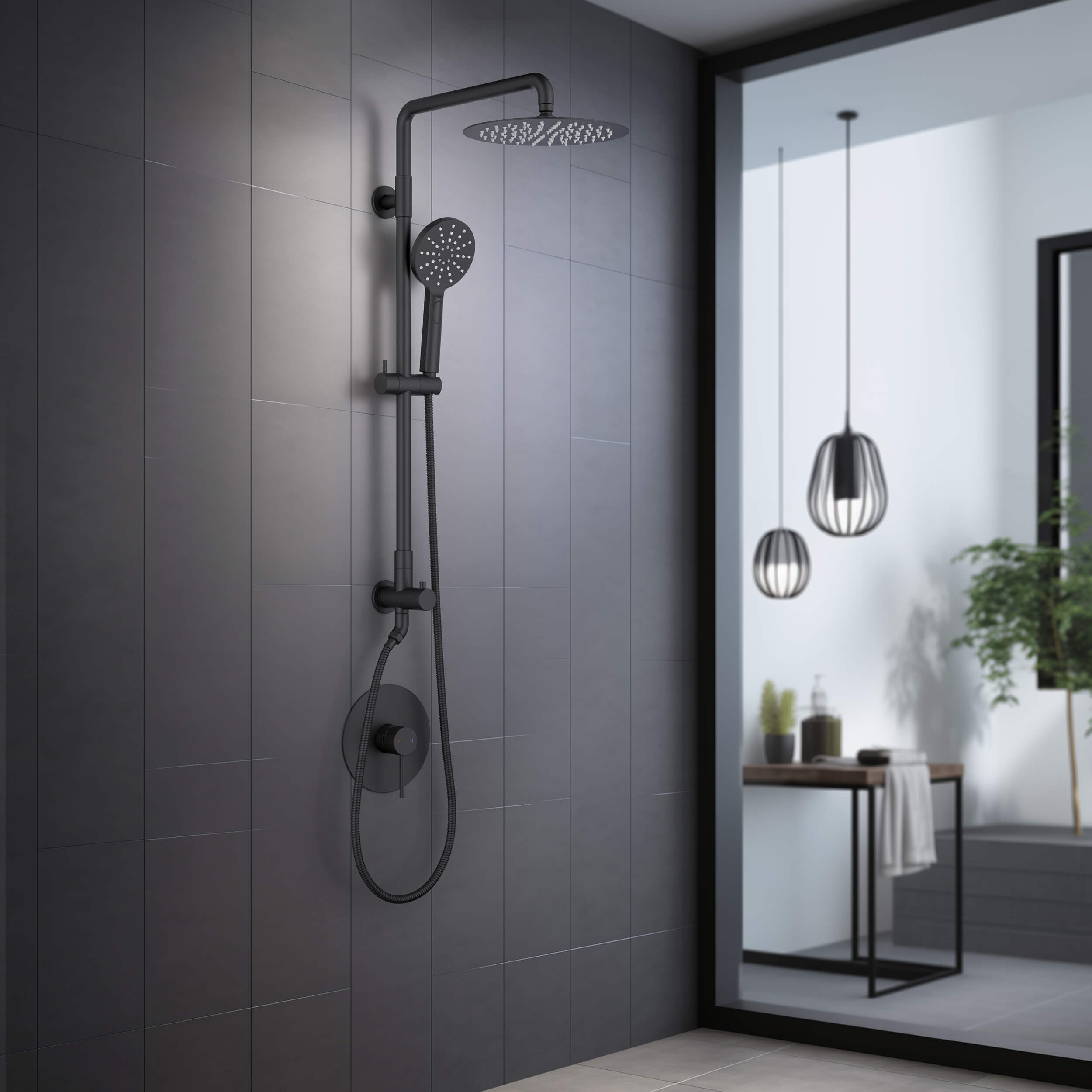 Circular Pressure Balanced 2-Function Shower Column with Rough In Valve KSC403