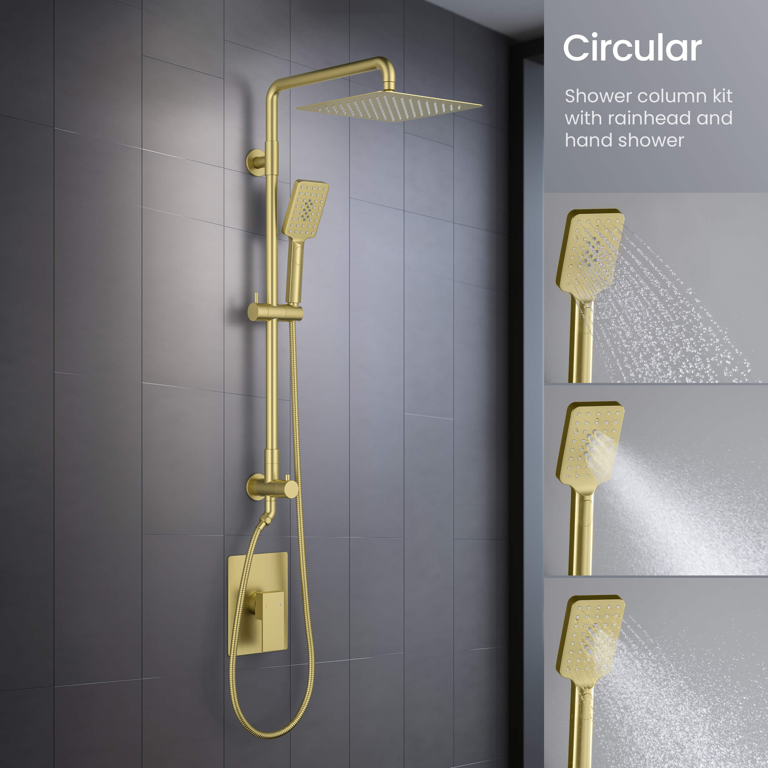 Cube Pressure Balanced 2-Function Shower Column with Rough In Valve KSC404