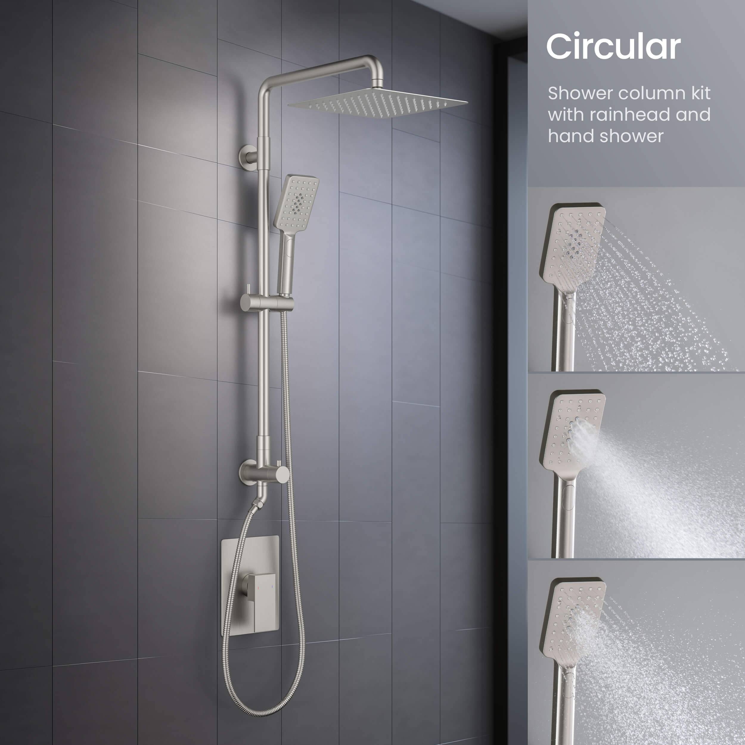 Cube Pressure Balanced 2-Function Shower Column with Rough In Valve KSC404