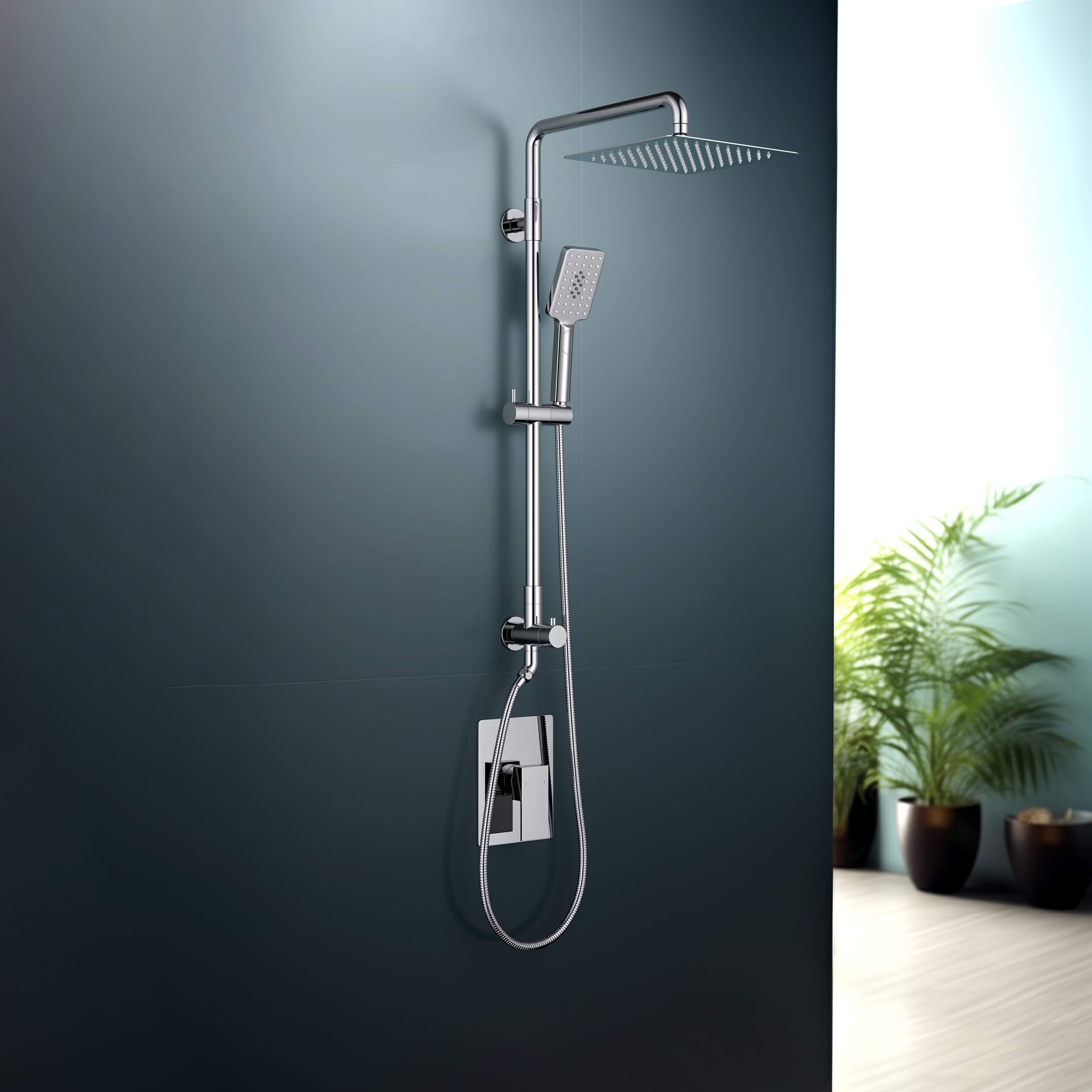 Cube Pressure Balanced 2-Function Shower Column with Rough In Valve KSC404