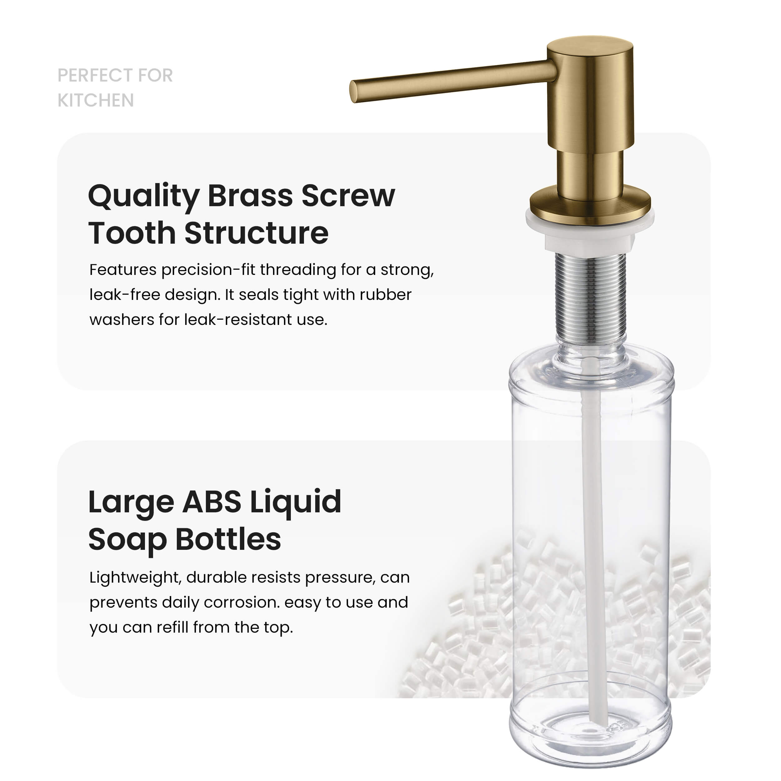 Kitchen Lead Free Solid Brass Construction Soap Dispenser - KSD100