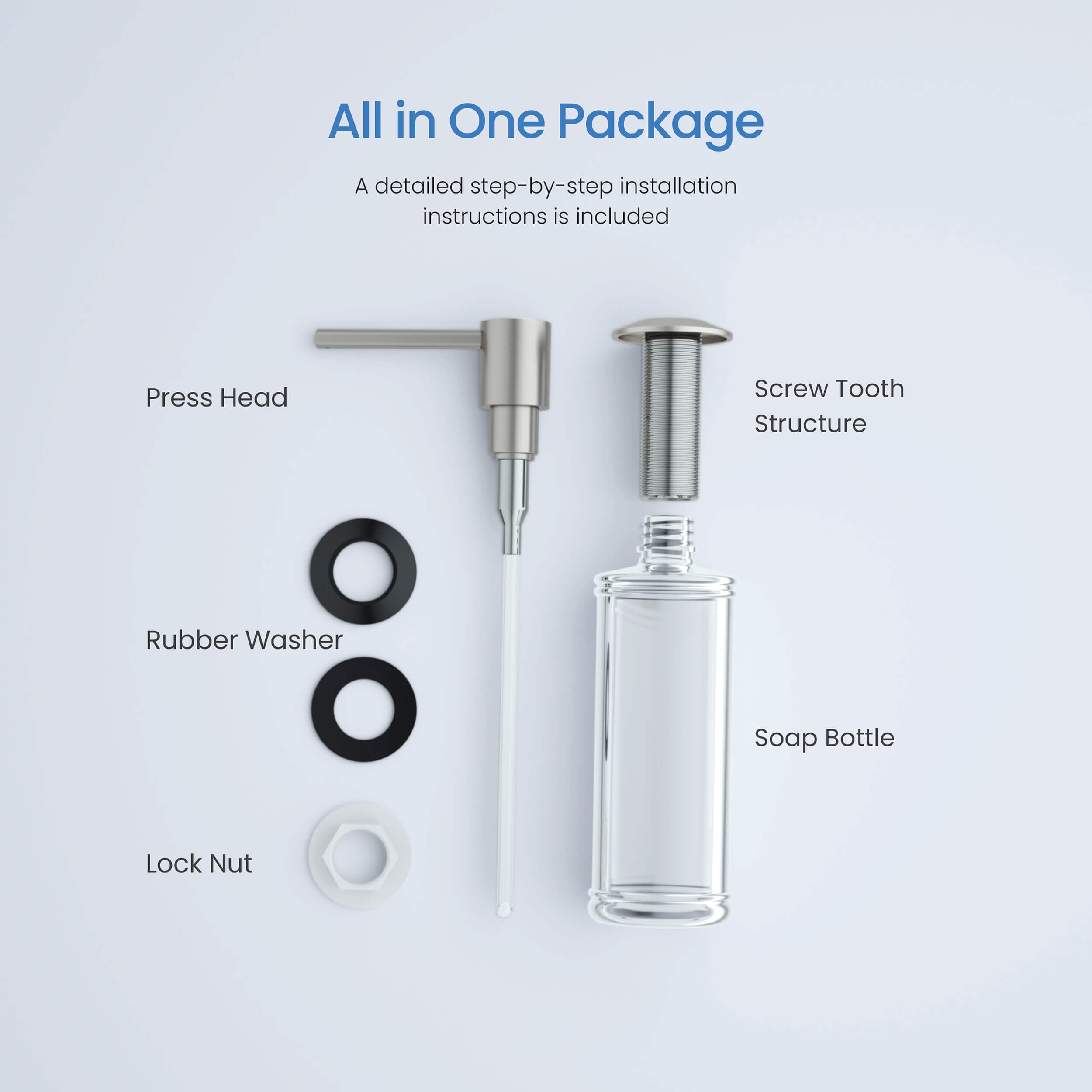 Kitchen Lead Free Solid Brass Construction Soap Dispenser - KSD100