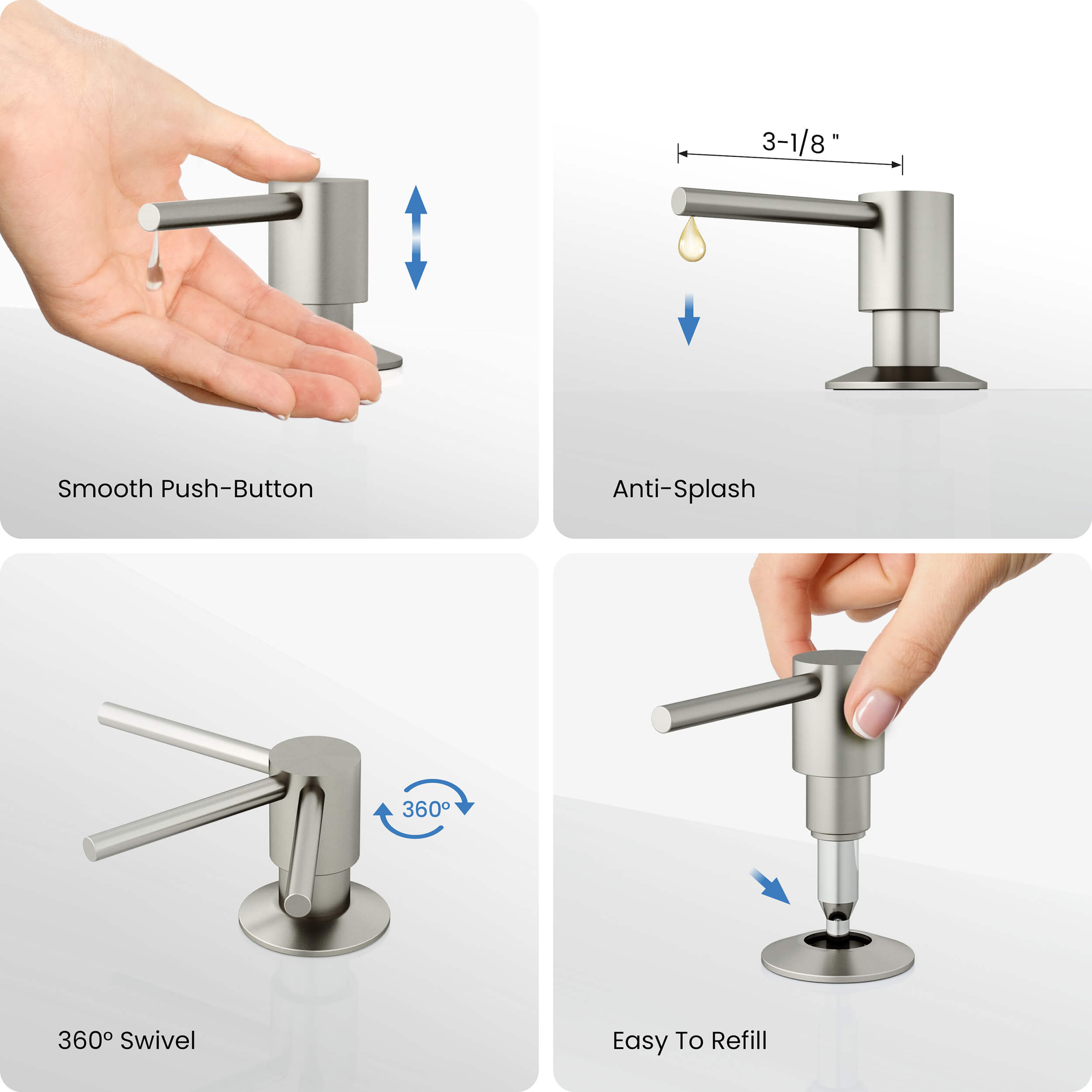 Kitchen Lead Free Solid Brass Construction Soap Dispenser - KSD100