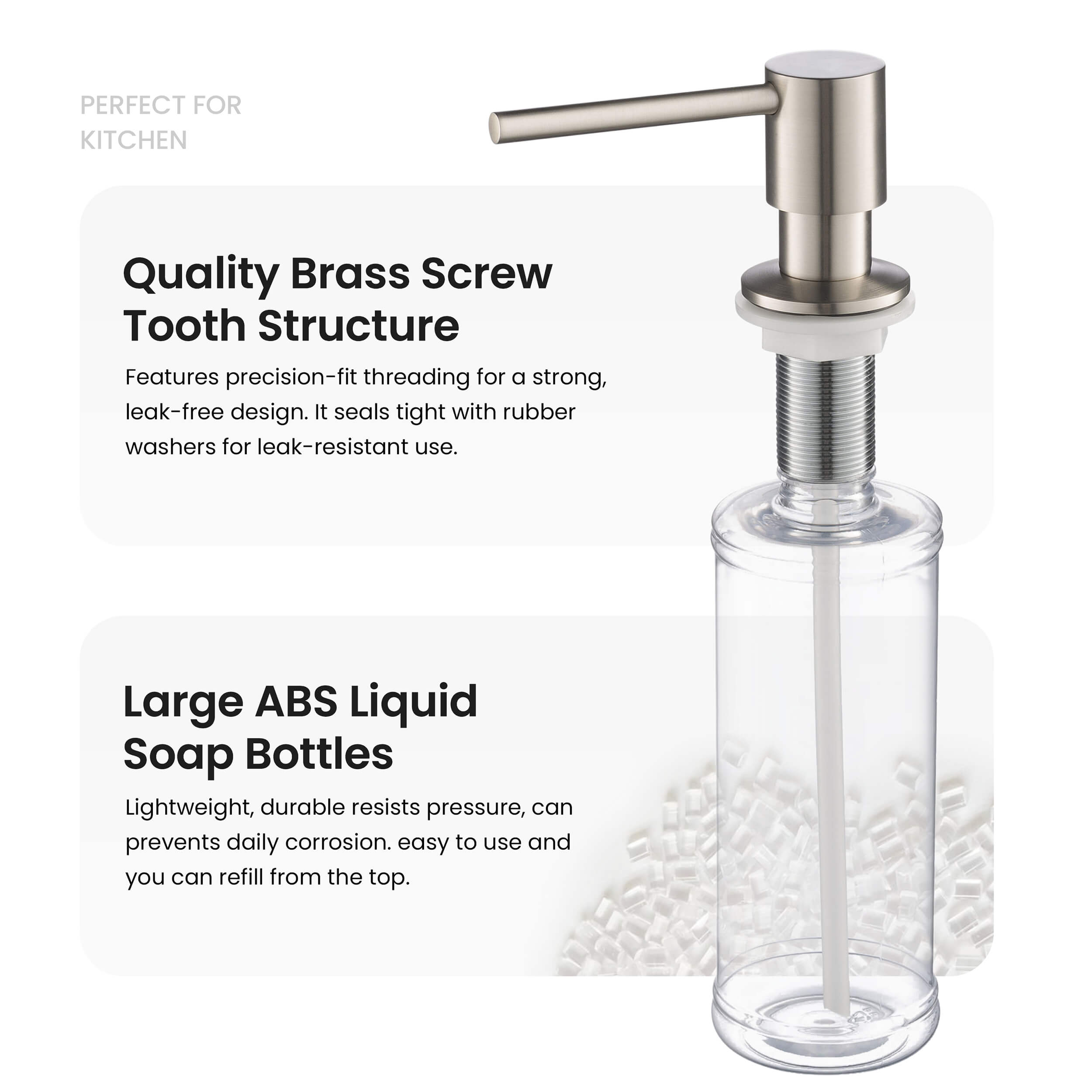 Kitchen Lead Free Solid Brass Construction Soap Dispenser - KSD100