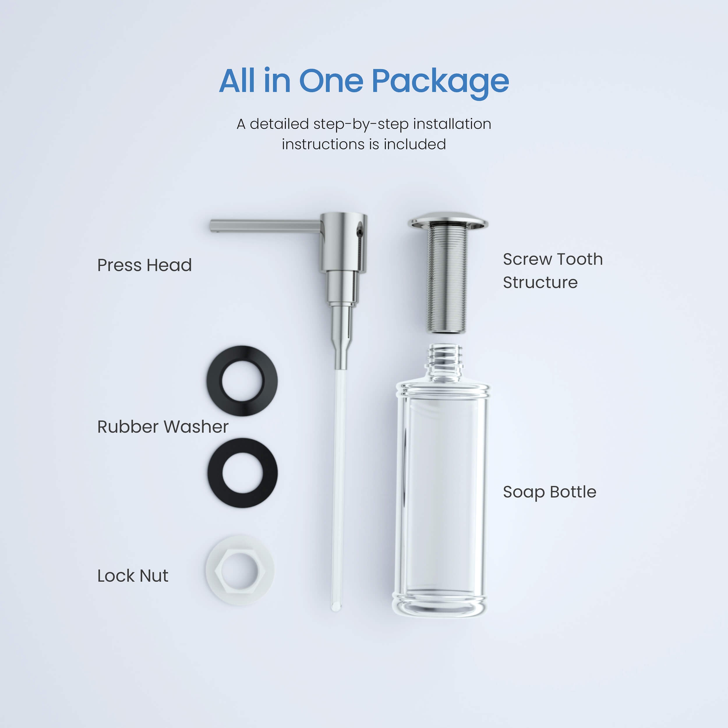 Kitchen Lead Free Solid Brass Construction Soap Dispenser - KSD100