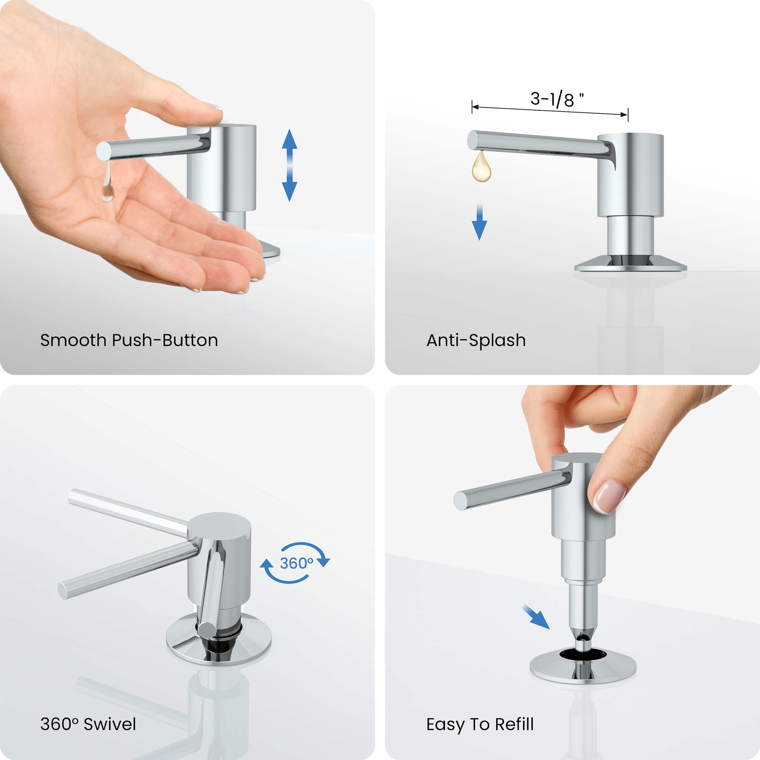 Kitchen Lead Free Solid Brass Construction Soap Dispenser - KSD100