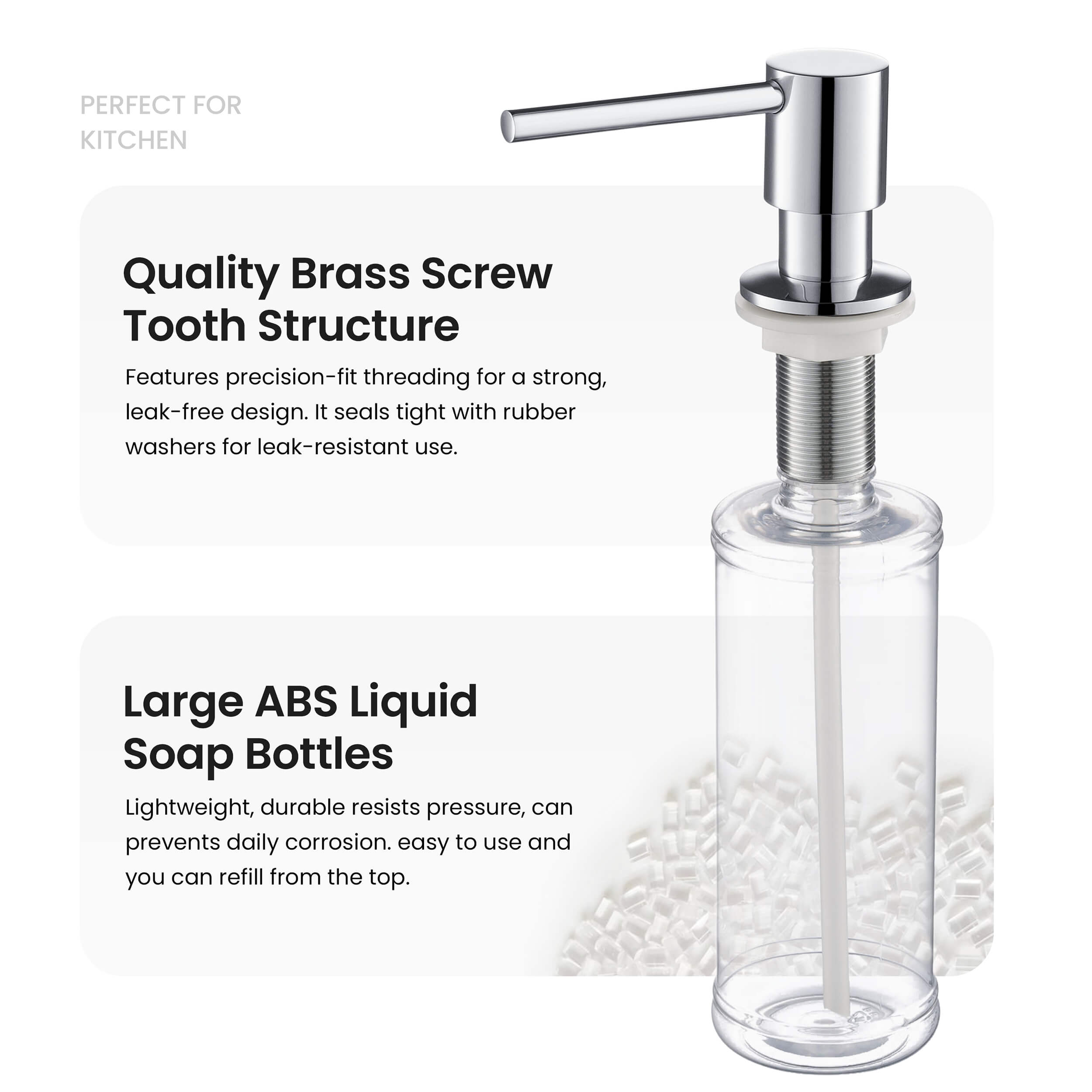 Kitchen Lead Free Solid Brass Construction Soap Dispenser - KSD100
