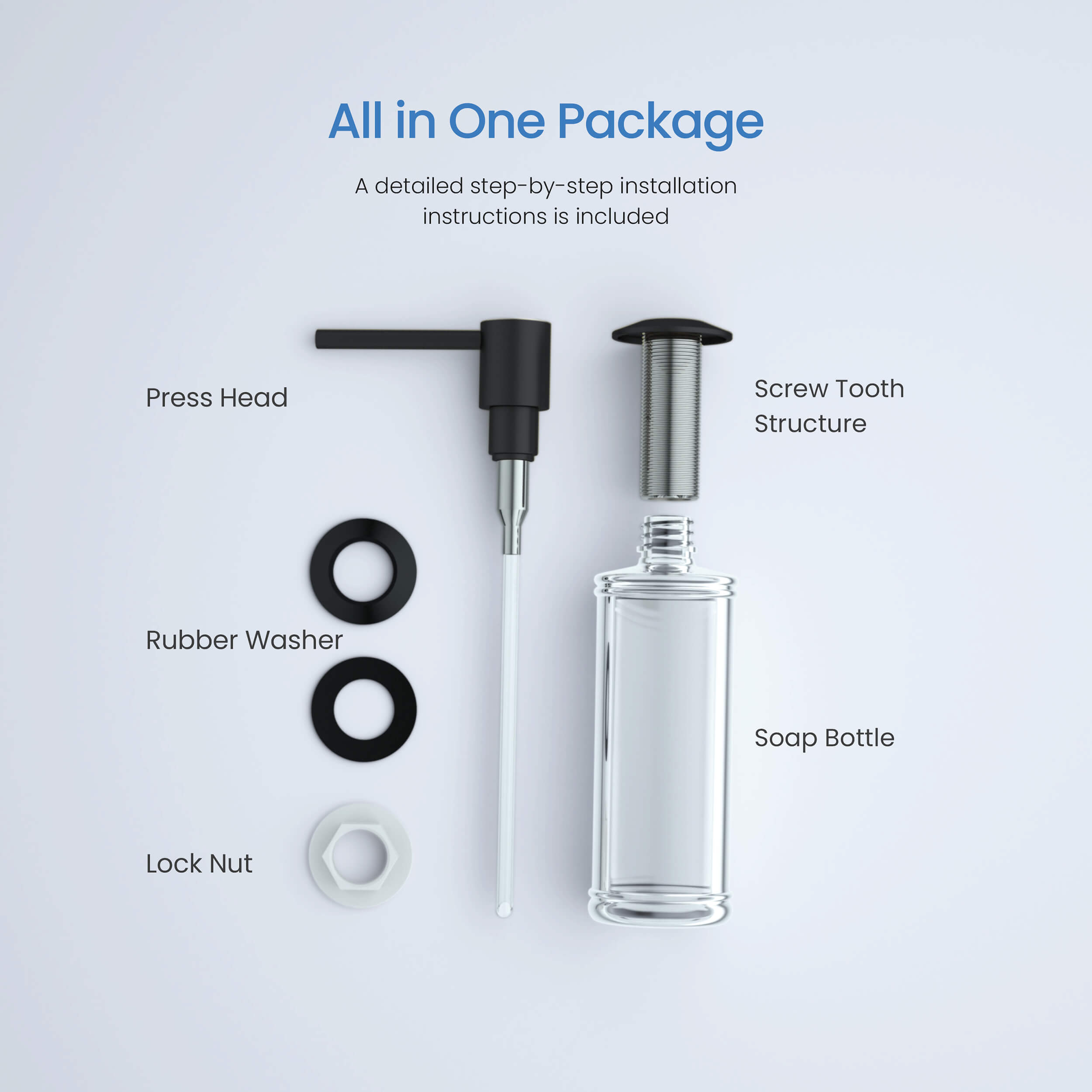 Kitchen Lead Free Solid Brass Construction Soap Dispenser - KSD100