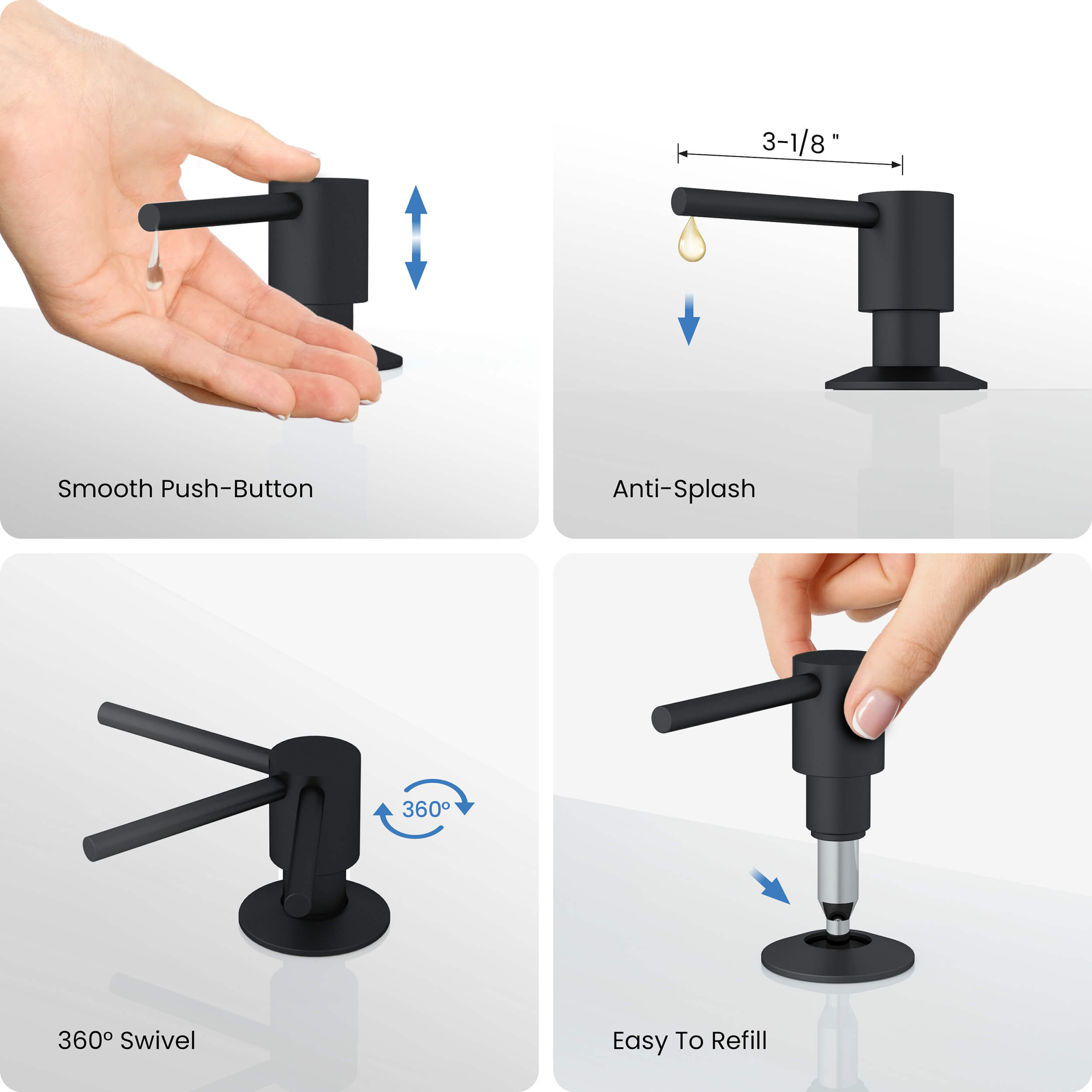 Kitchen Lead Free Solid Brass Construction Soap Dispenser - KSD100