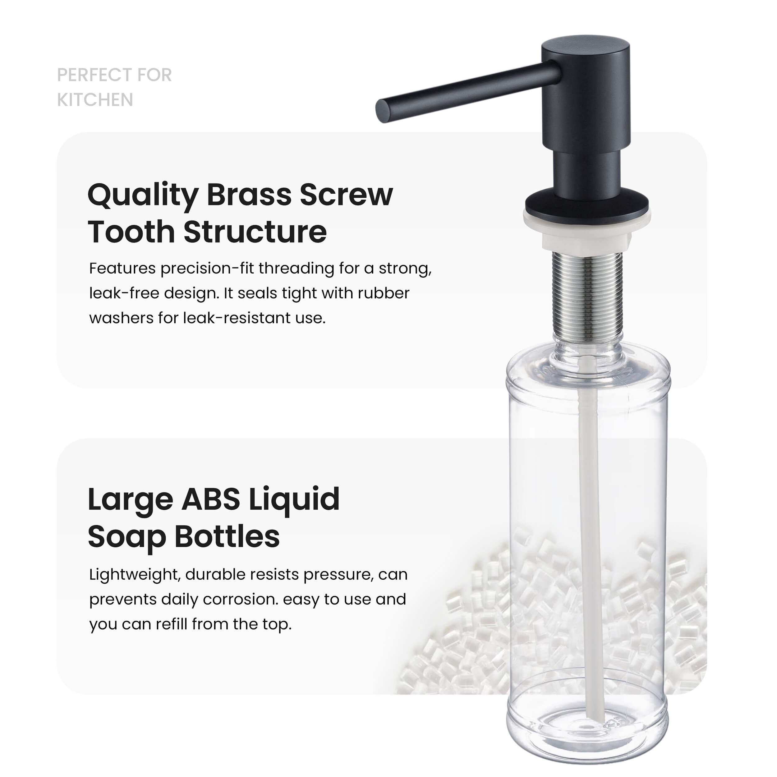 Kitchen Lead Free Solid Brass Construction Soap Dispenser - KSD100