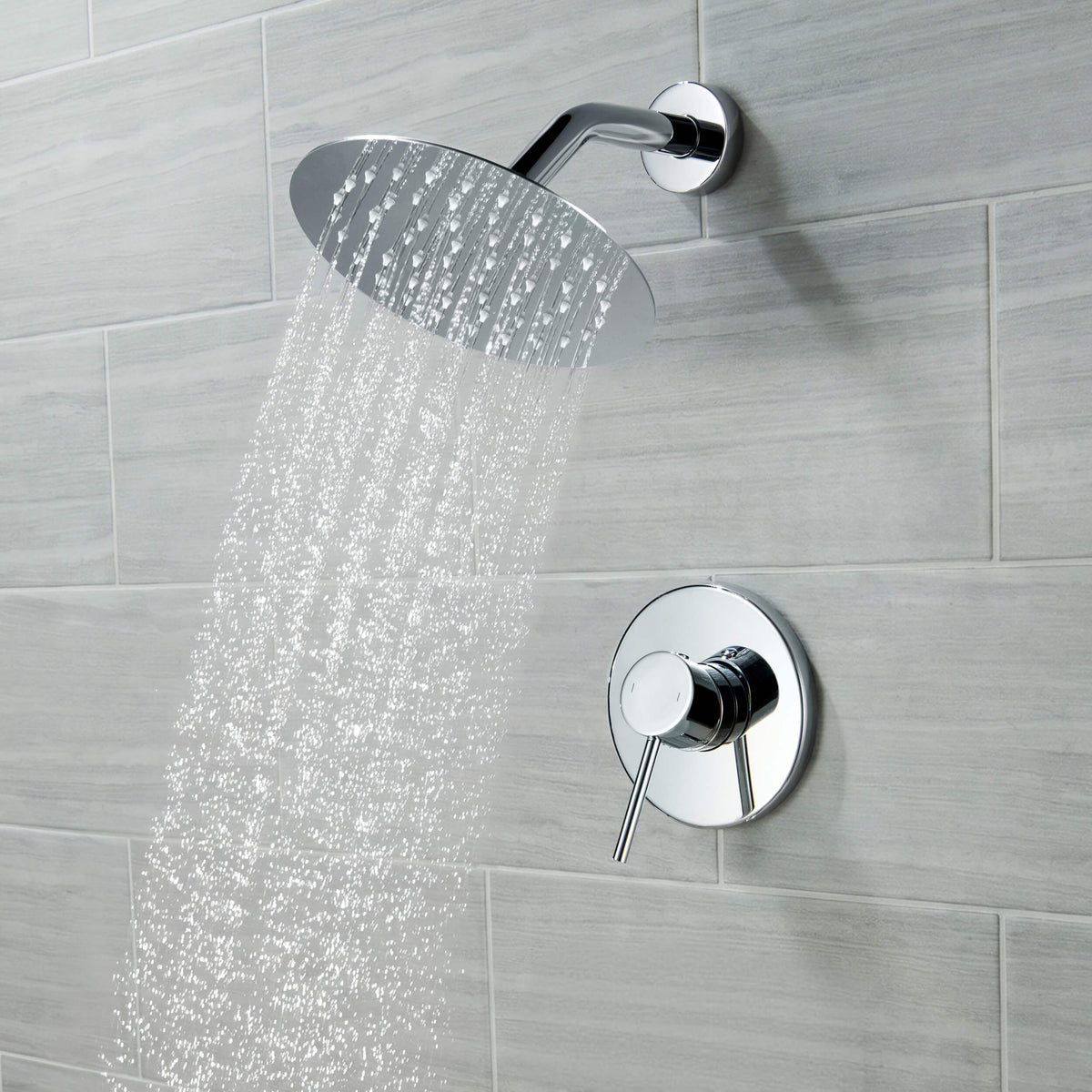 Circular Single Function Pressure Balanced Complete Shower Faucet Set - KSF4015