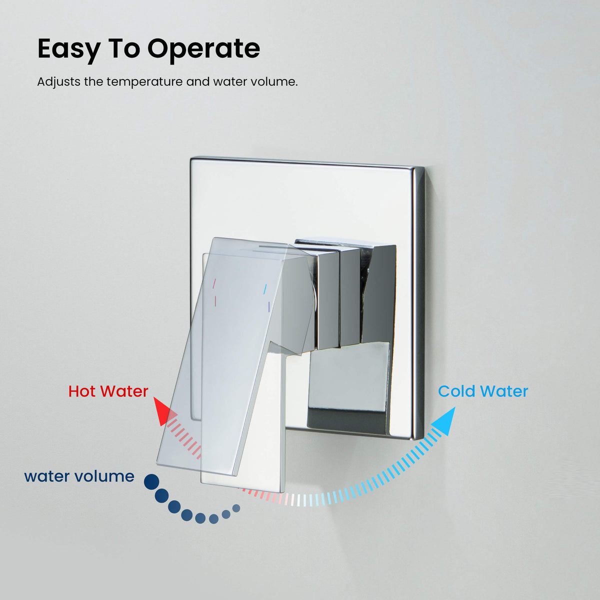 Cube Single Function Pressure Balanced Complete Shower Faucet Set - KSF4017