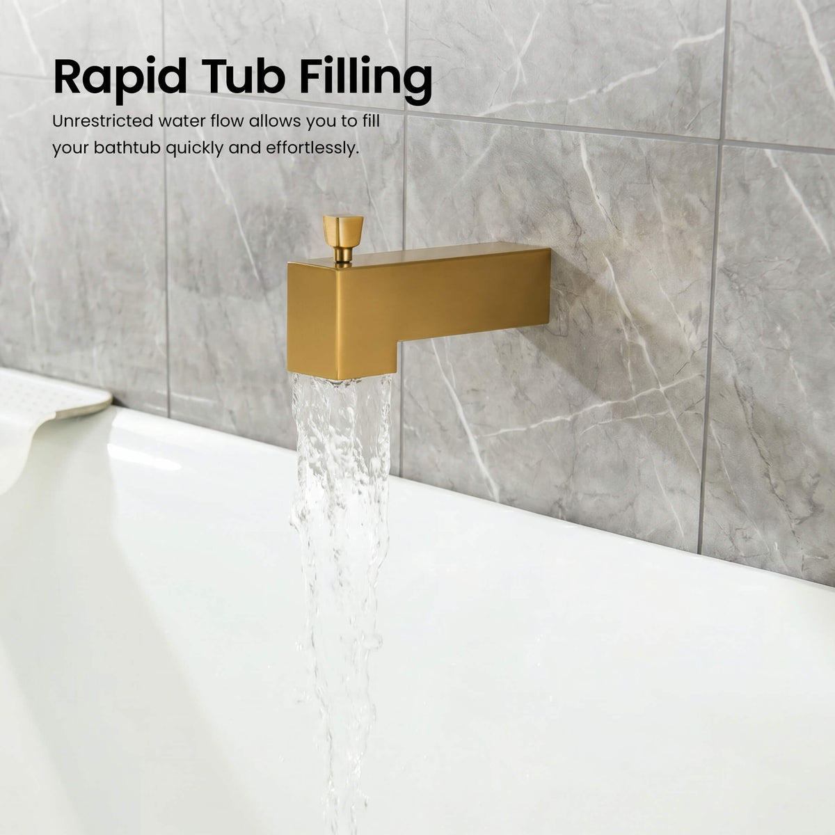 Cube Single Function Pressure Balanced Complete Shower Faucet Set with Tub Spout - KSF4018