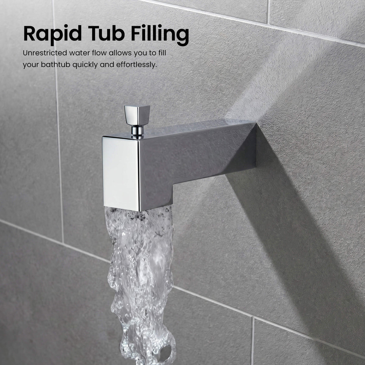 Cube Single Function Pressure Balanced Complete Shower Faucet Set with Tub Spout - KSF4018