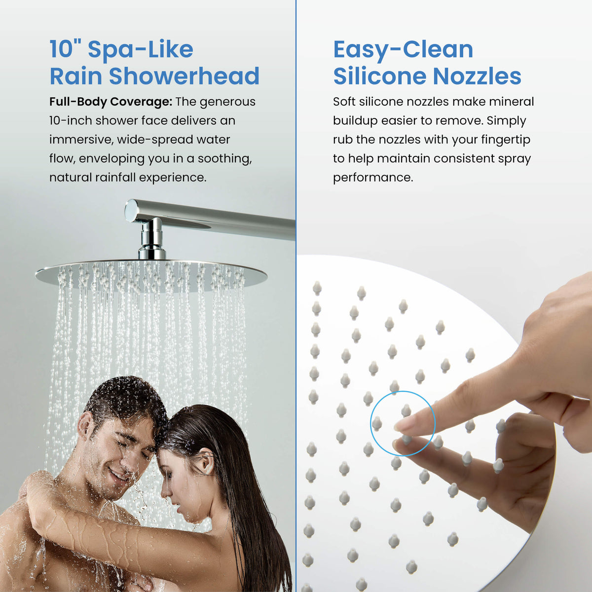 Circular 2-Function Pressure Balanced Complete Shower Faucet Set with Slide Bar - KSF4019