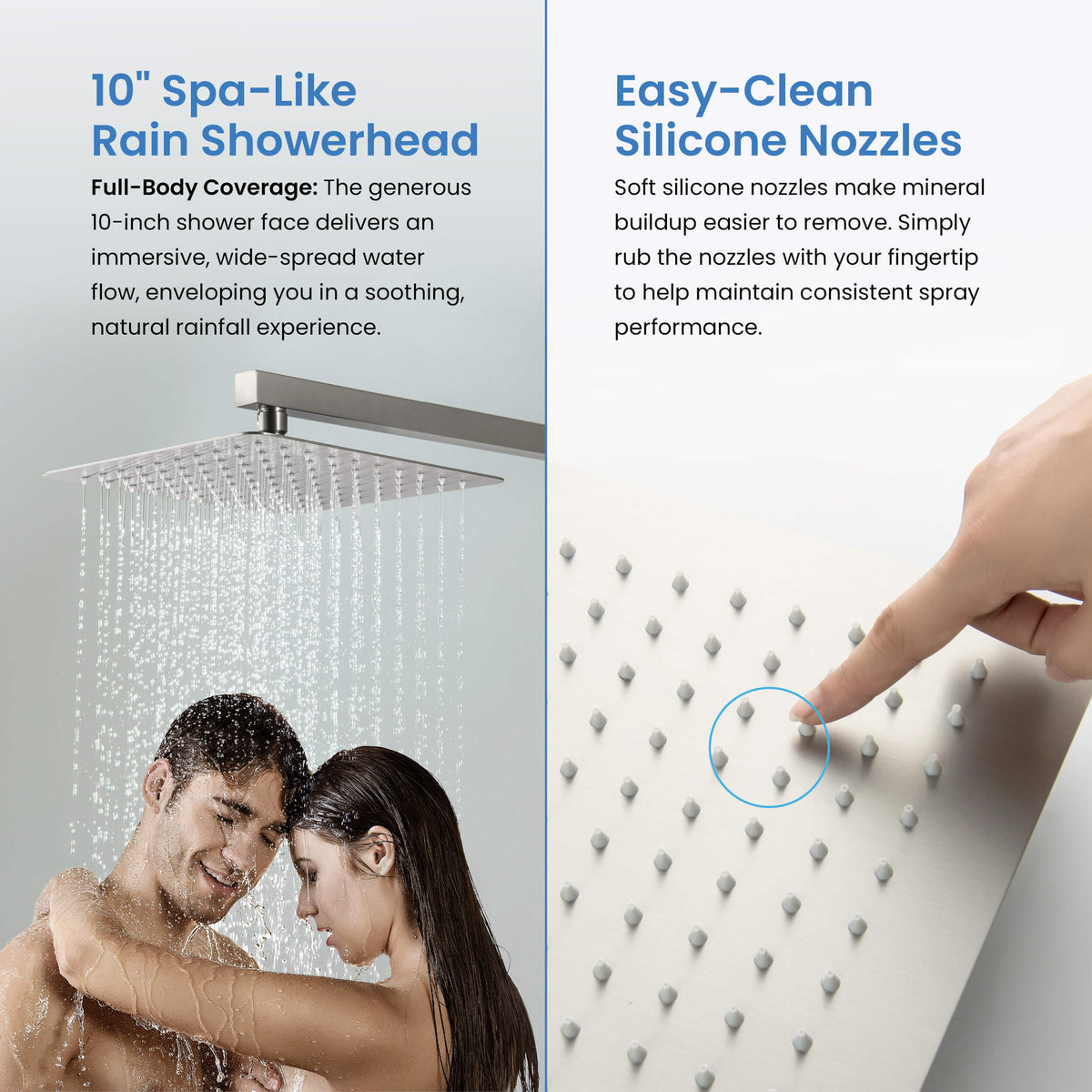 Cube 2-Function Pressure Balanced Complete Shower Faucet Set with Slide Bar - KSF4020