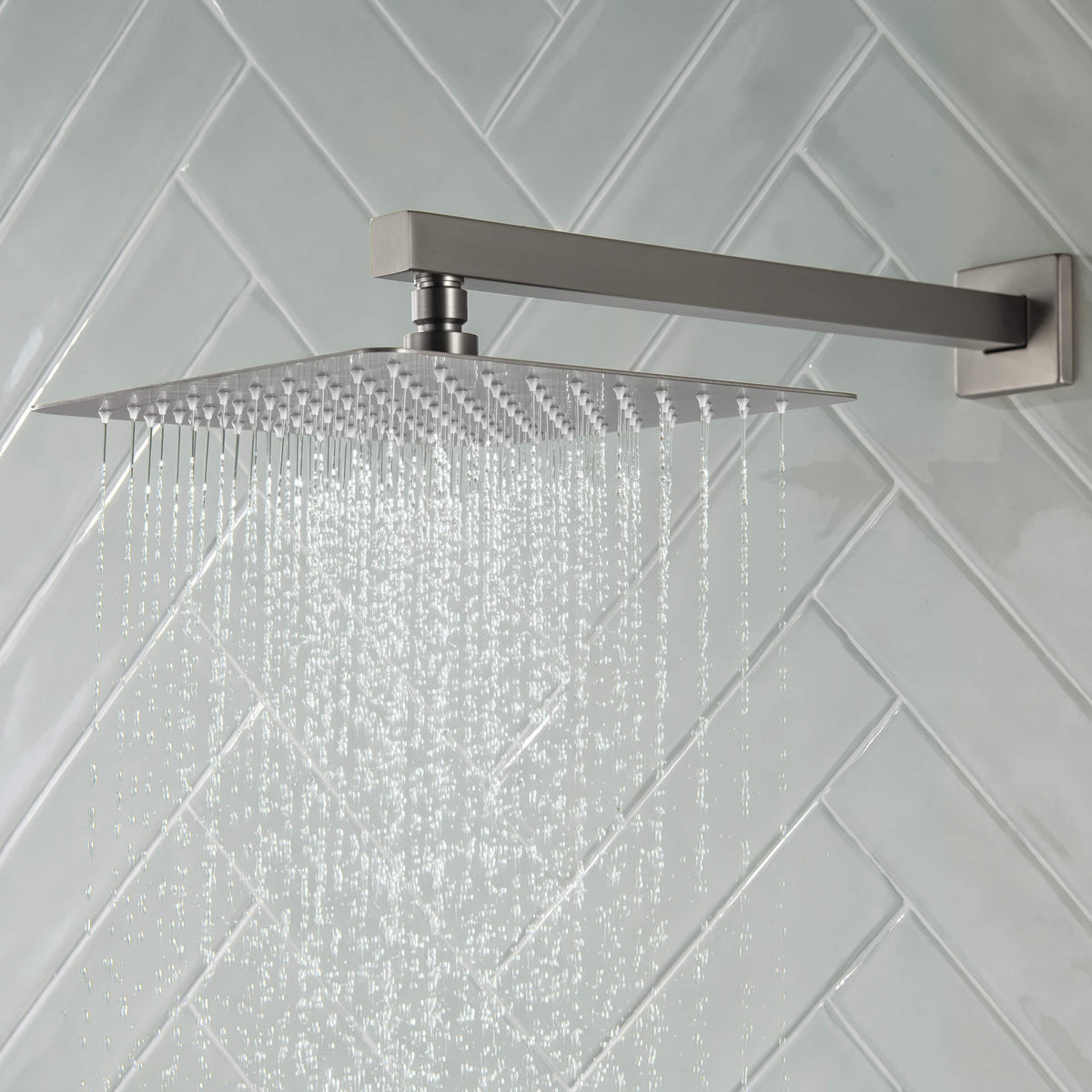 Cube 2-Function Pressure Balanced Complete Shower Faucet Set with Slide Bar - KSF4020