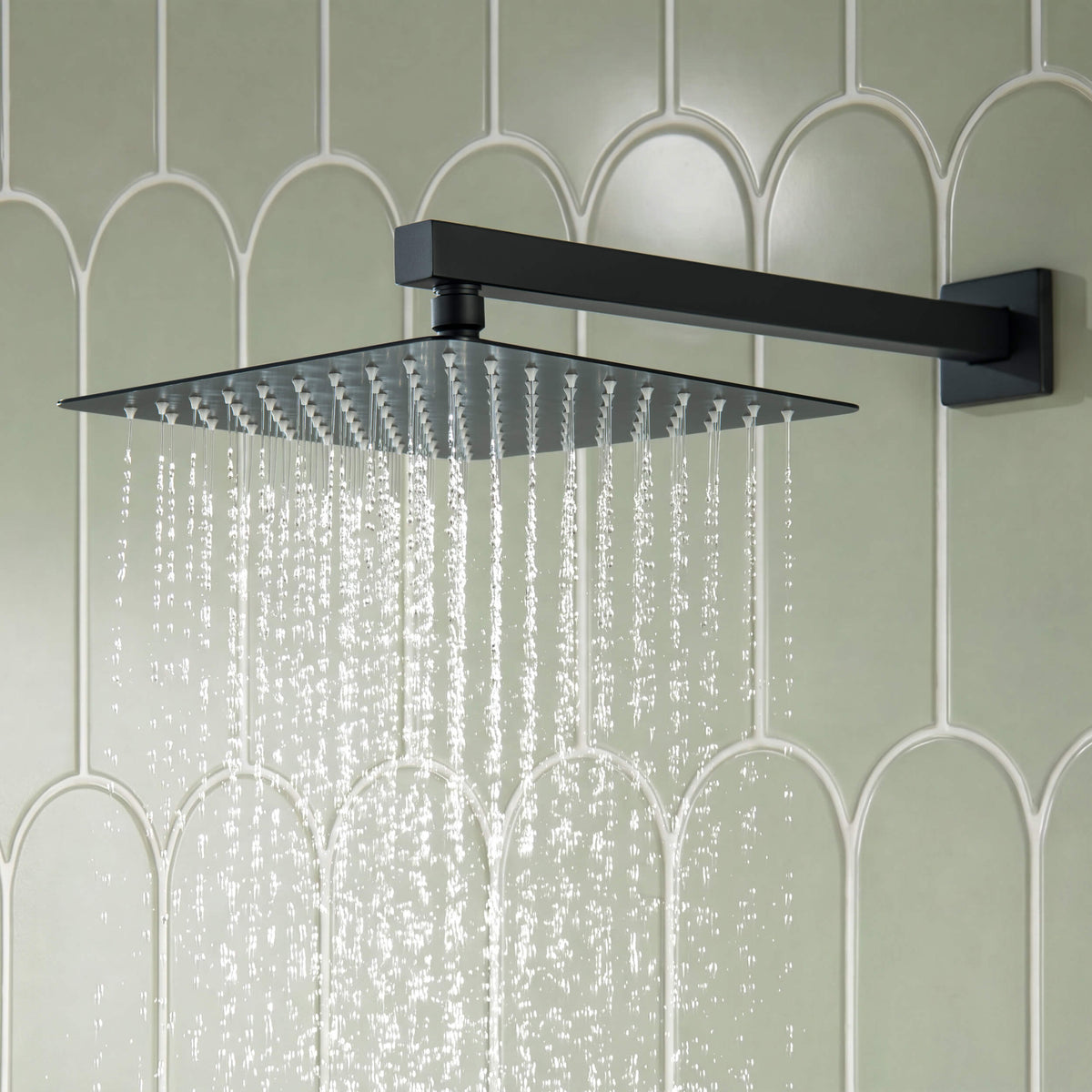 Cube 2-Function Pressure Balanced Complete Shower Faucet Set with Slide Bar - KSF4020